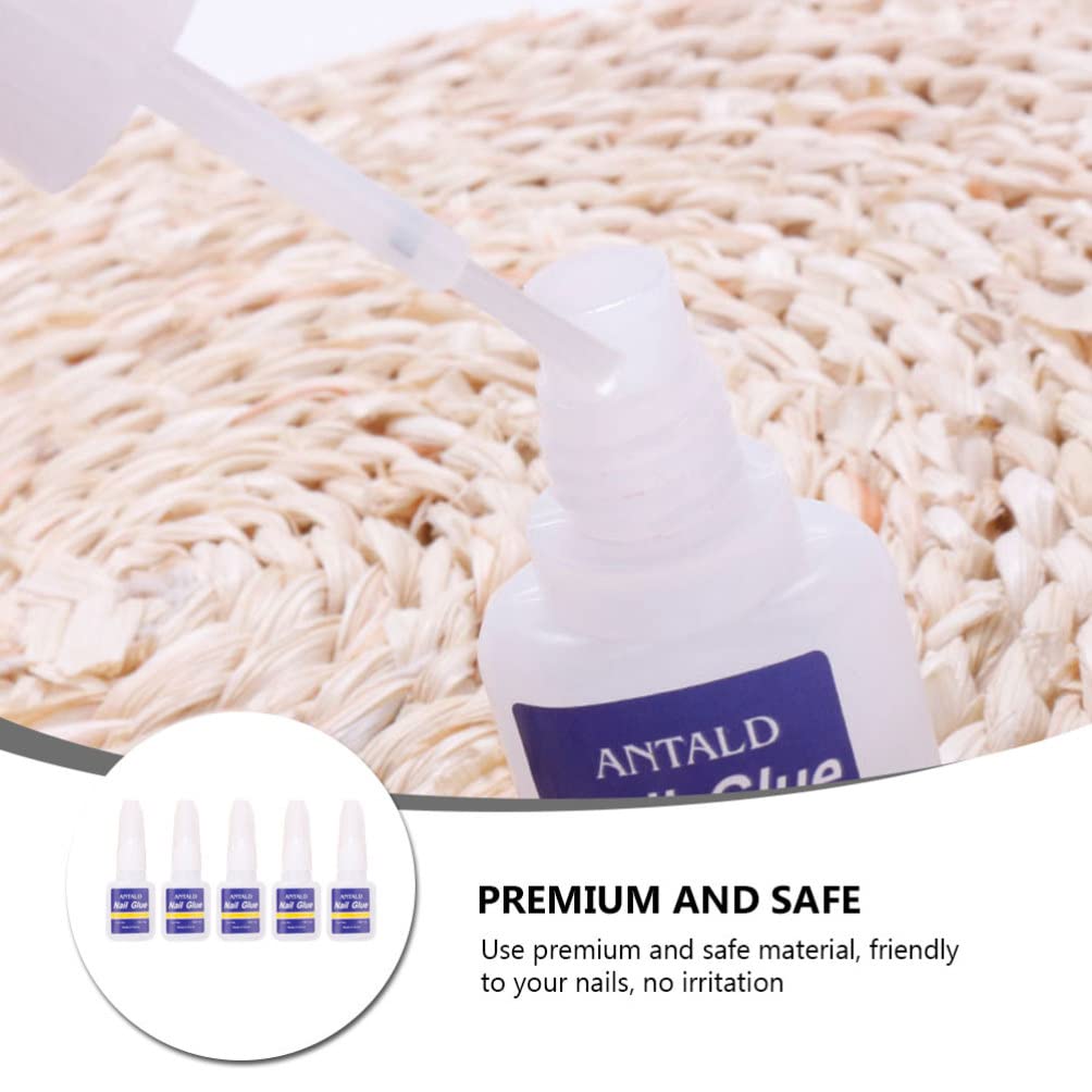 FOMIYES 10 Pack Fast Drying Nail Glue for Artificial Nails - Nail Repair Bond, Manicure Art Glue with Brush, Liquid Acrylic for Nail Extensions & Fixing - Perfect for Home Salon, DIY Nail Art & Professional Use