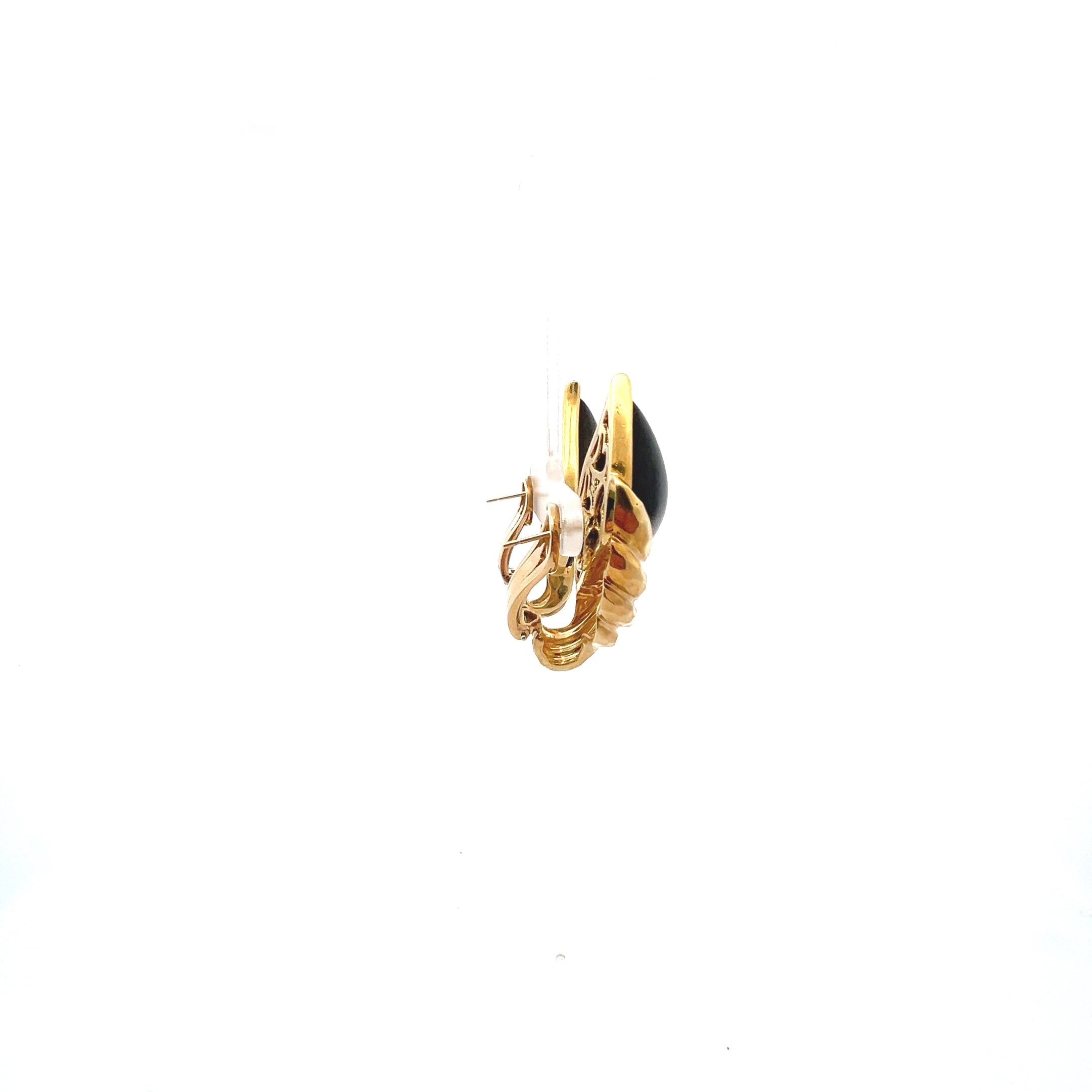 Vintage Henry Dunay 18K Yellow Gold Clip-On Earrings 32.20g - Elegant Luxury Jewelry for Weddings, Parties & Special Occasions