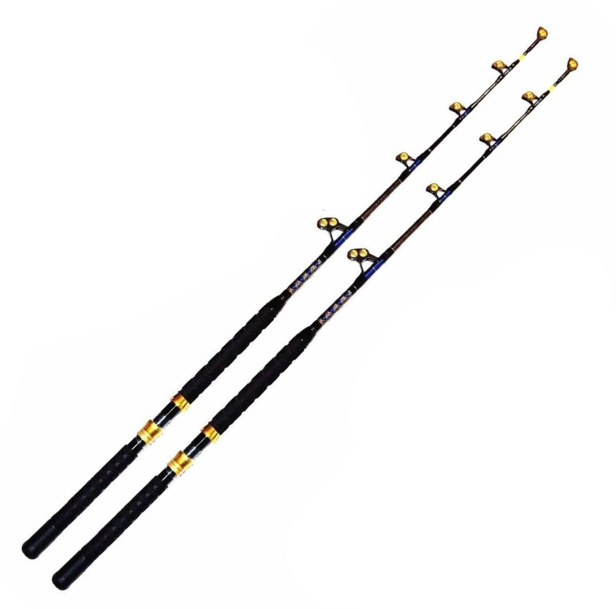Premium Carbon Fiber Venom PRO Series 50-80LB Fishing Rod Set of 2 - High Performance Tournament Rods for Saltwater & Freshwater - Compatible with Penn & Shimano Reels - Perfect for Deep Sea Fishing, Trolling & Offshore Angling