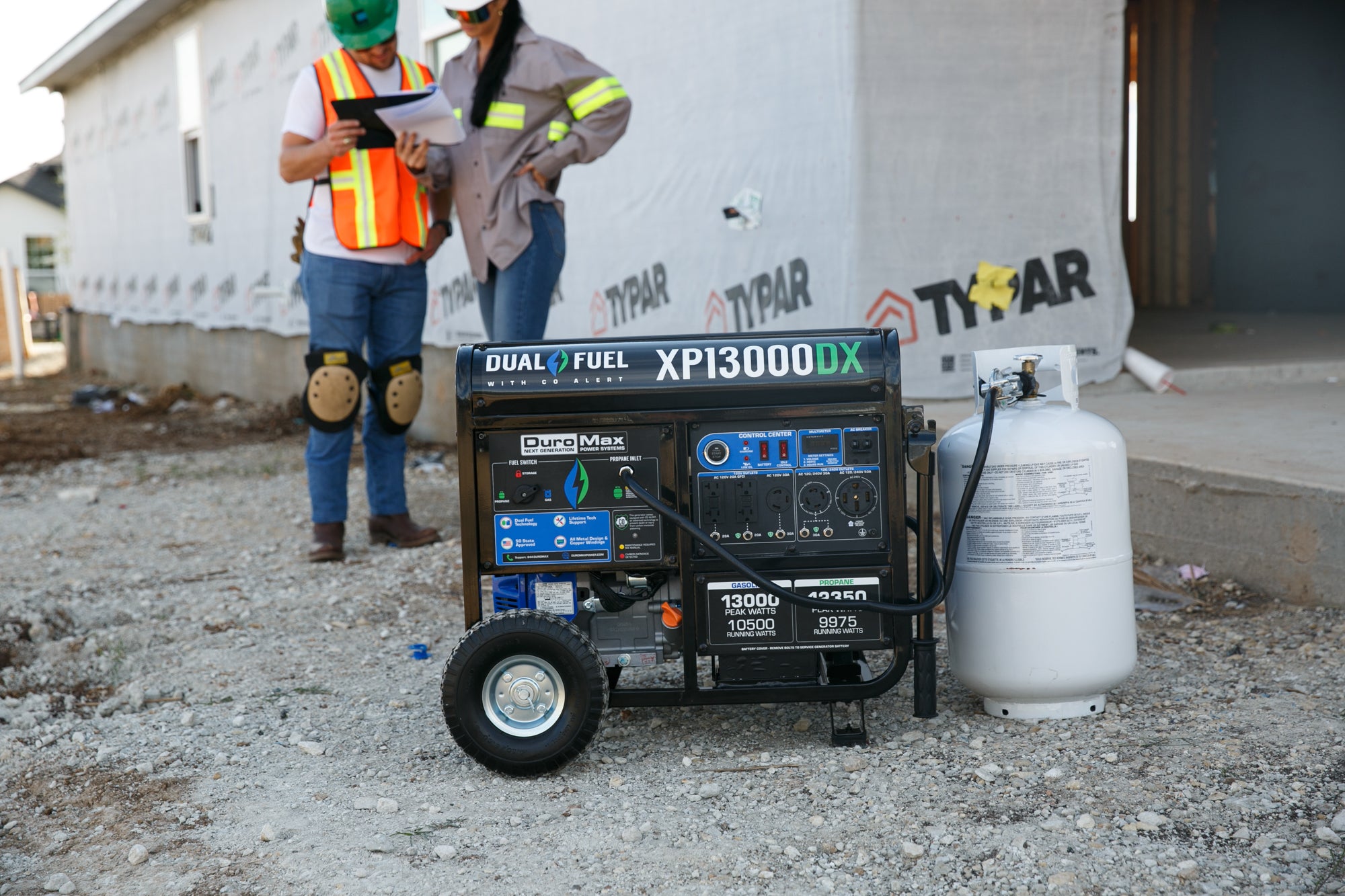13,000W Dual Fuel Portable Generator with CO Alert - Reliable Backup Power for Home, Camping & Emergency Use