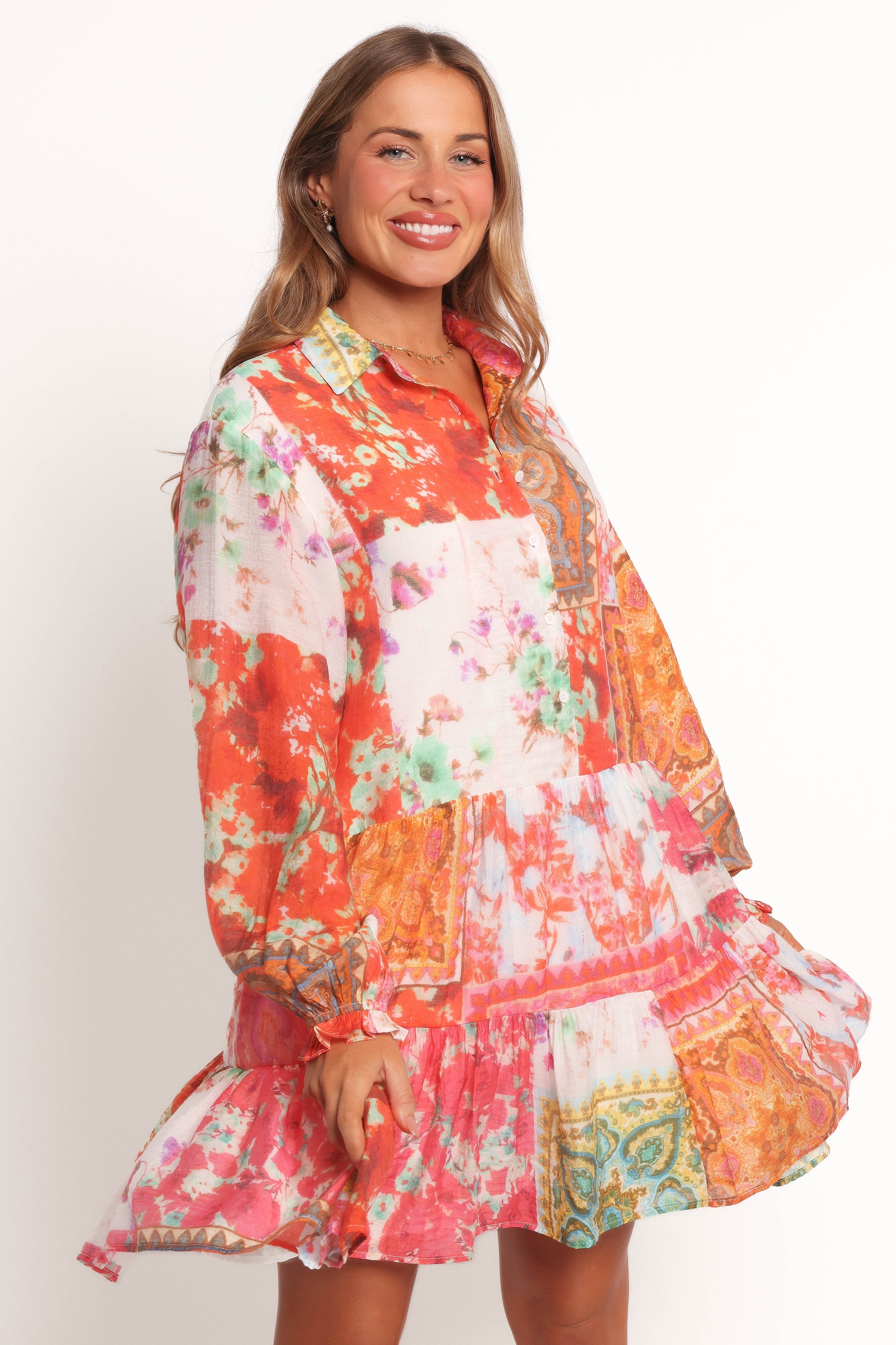 Helene Patchwork Dress - Stylish Boho Floral Maxi Dress for Women | Perfect for Summer, Beach, and Casual Outings