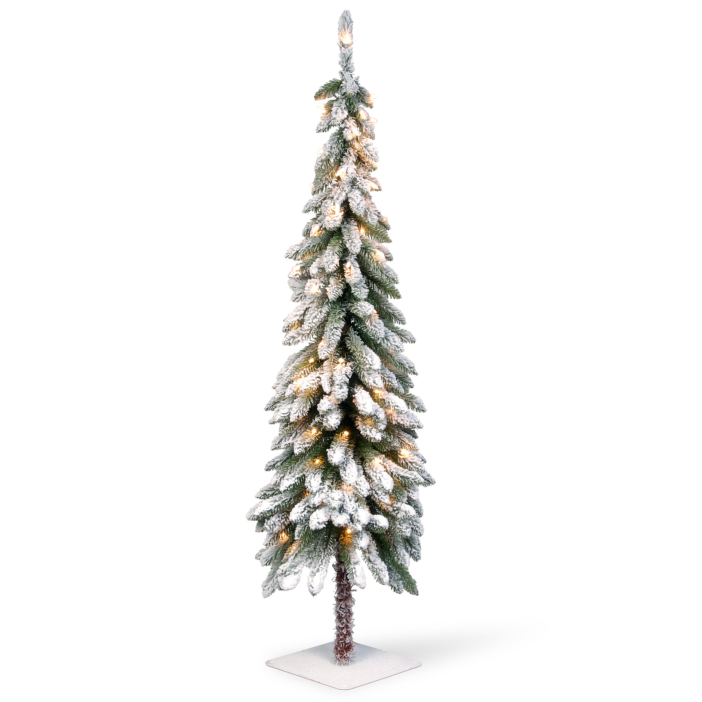 5 ft Pre-Lit Snowy Downswept Artificial Christmas Tree with Clear LED Lights - Perfect for Holiday Home Decor & Festive Party Decoration