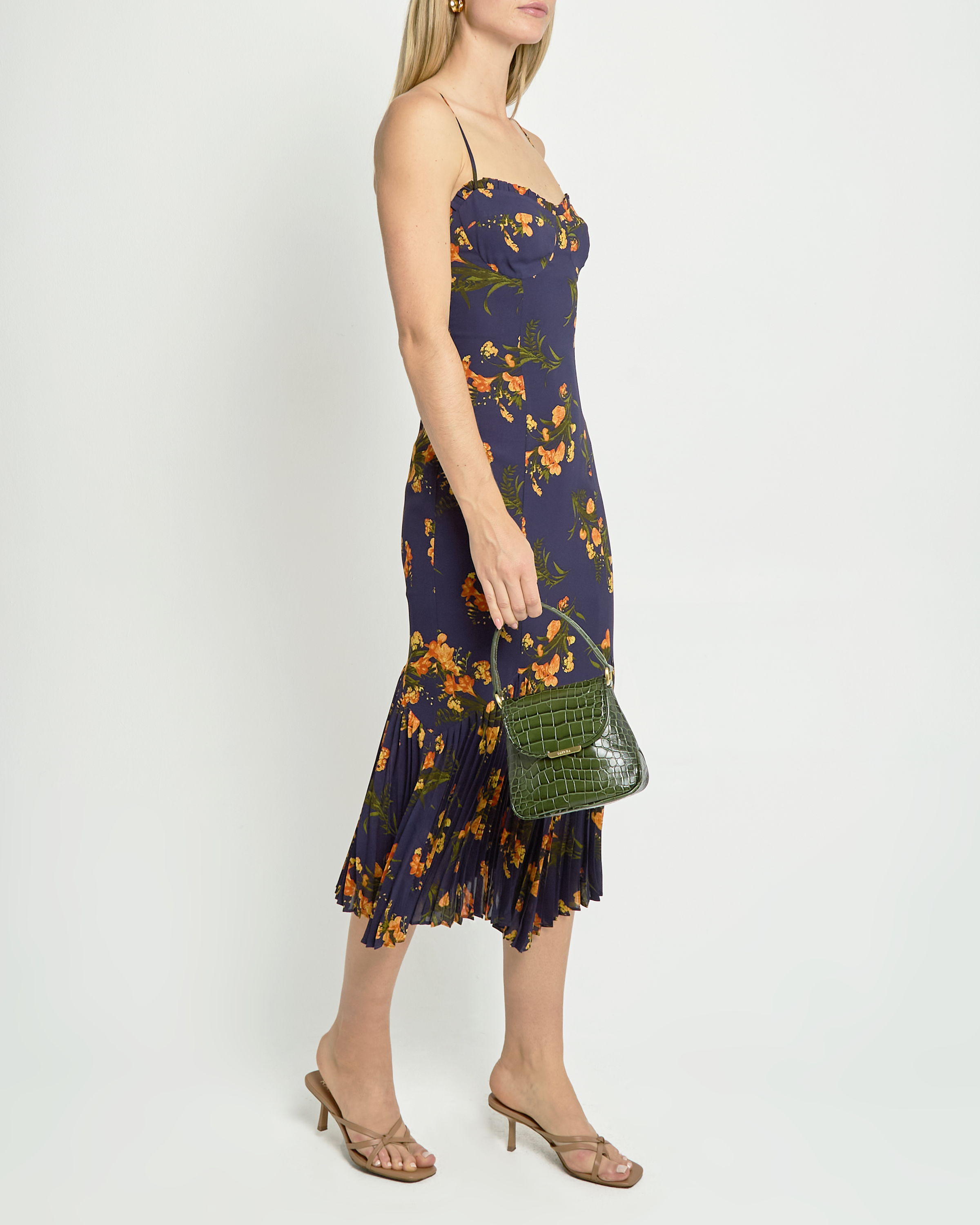 Hattie Dress - Floral Print Summer Dress for Women, Free Size, T24Wdrg0355G, Freesia Bouquets - Perfect for Beach Vacations, Garden Parties & Date Nights