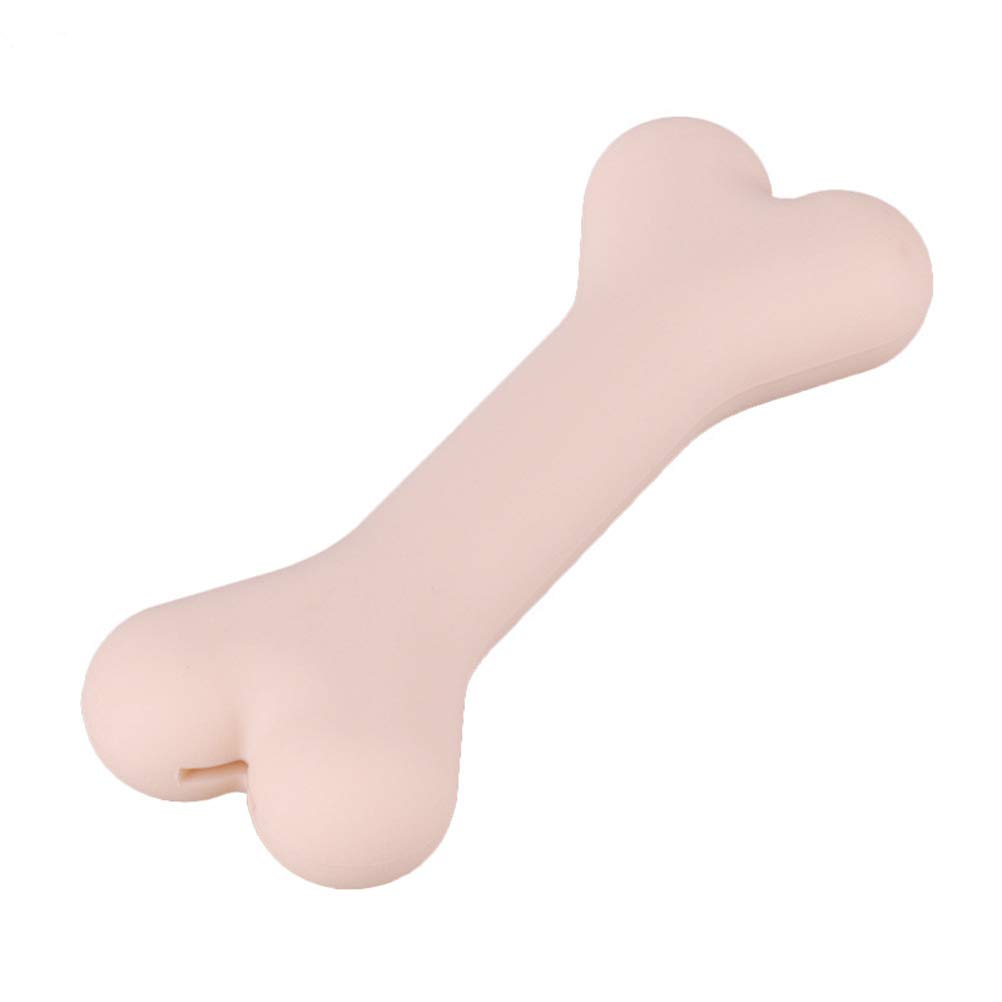 Durable Silicone Dog Chew Toy - Molar Cleaning Bone for Teeth Health - Medium Size Pet Dental Chewing Stick - Perfect for Aggressive Chewers & Puppy Teething Relief