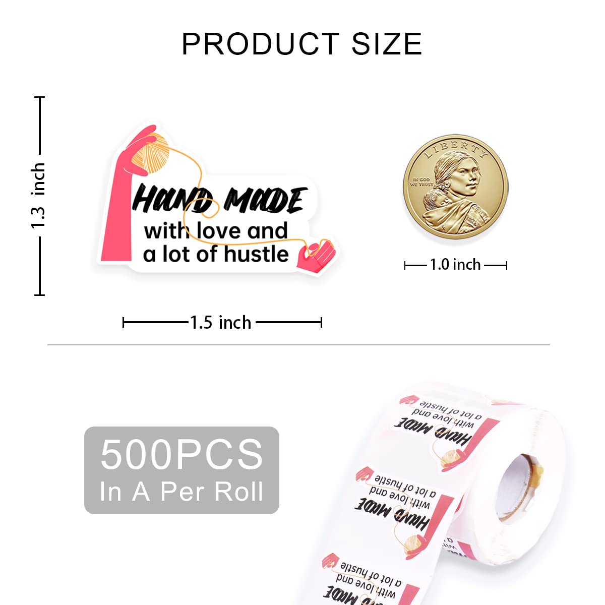 Funny Small Business Stickers Pack - 500 PCS Handmade Thank You & Shipping Labels for Packaging, Mail Envelopes - Perfect for Etsy Sellers, Online Shops & Small Business Branding