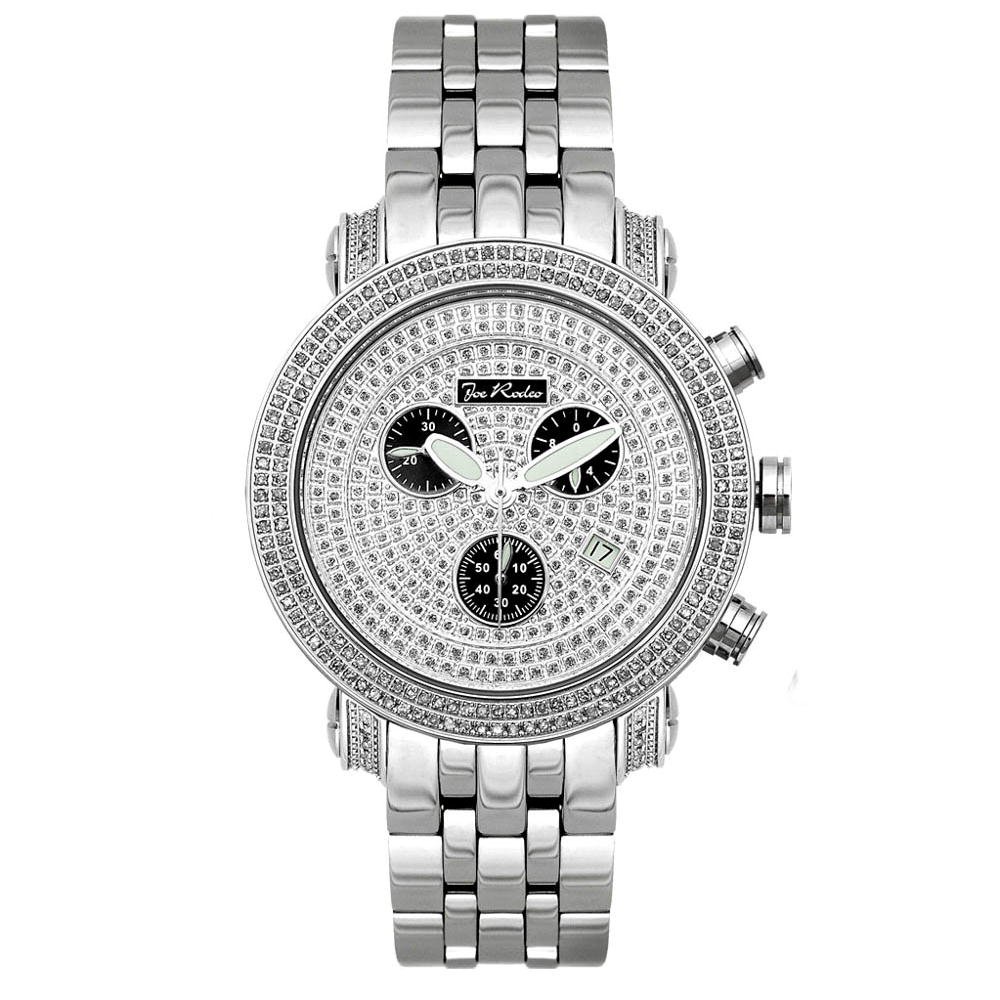 Luxury Joe Rodeo Men's Diamond Watch - Genuine 1.75ctw to 5.5ctw Diamonds, 44.5mm Stainless Steel Case, Water Resistant - Perfect for Business Meetings, Formal Events & Special Occasions