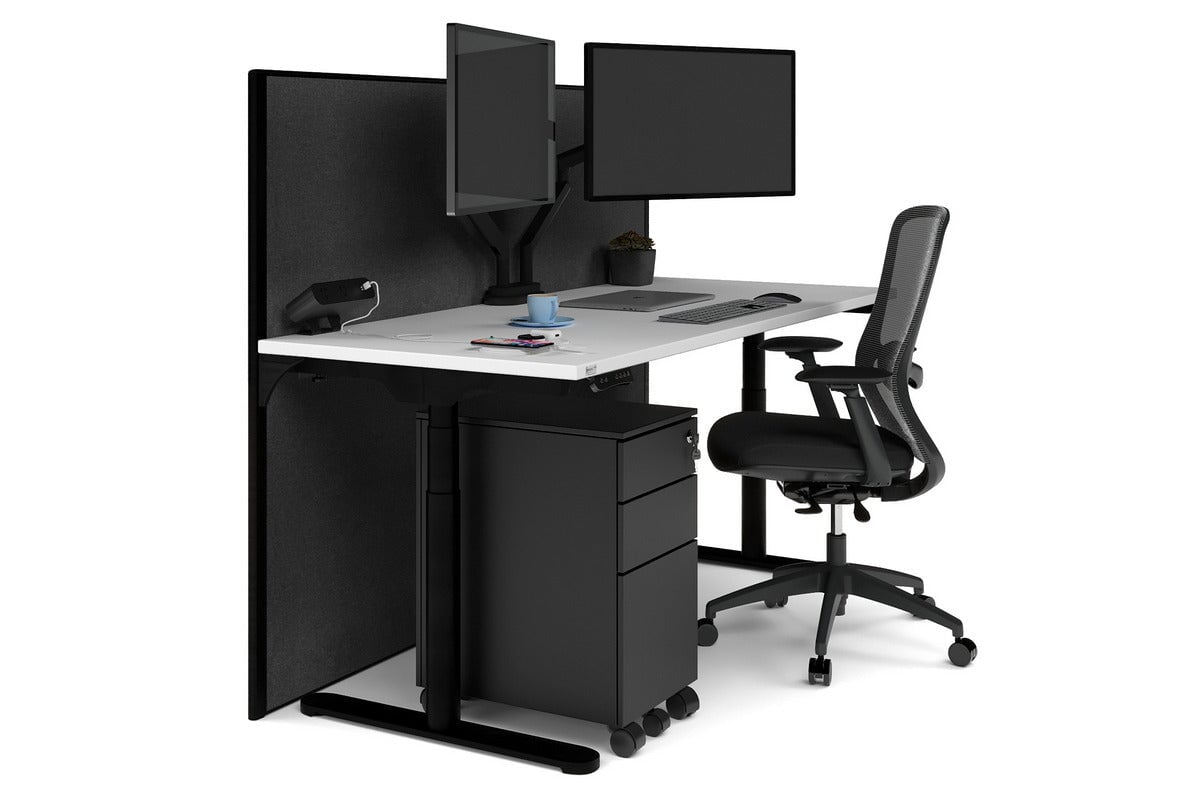 Premium Adjustable Height Single Workstation Desk - 1600L x 700W Size - Ideal for Home Office, Study & Workspace Ergonomics