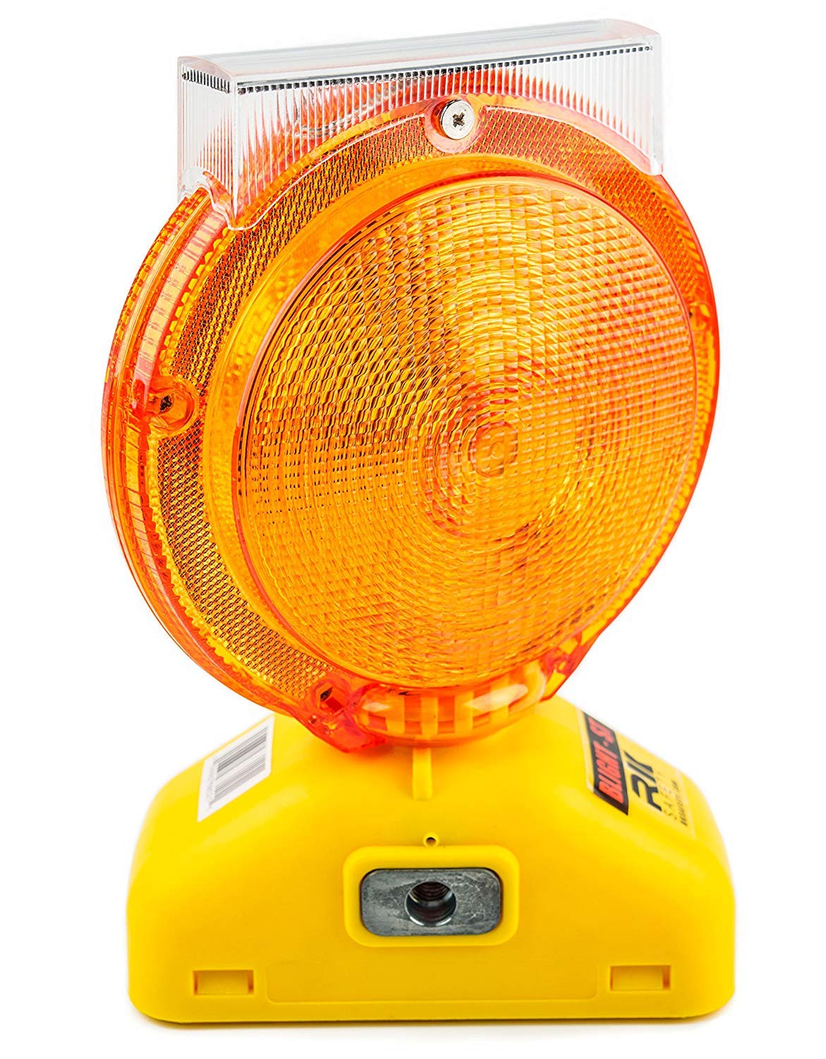 6 Pack Solar Rechargeable Amber LED Barricade Warning Lights - 2-Sided Flashing Traffic Signals with 3-Way Switch (Type A/C) - Includes Switch Pin & Bolt - Perfect for Construction Zones, Road Work & Emergency Safety
