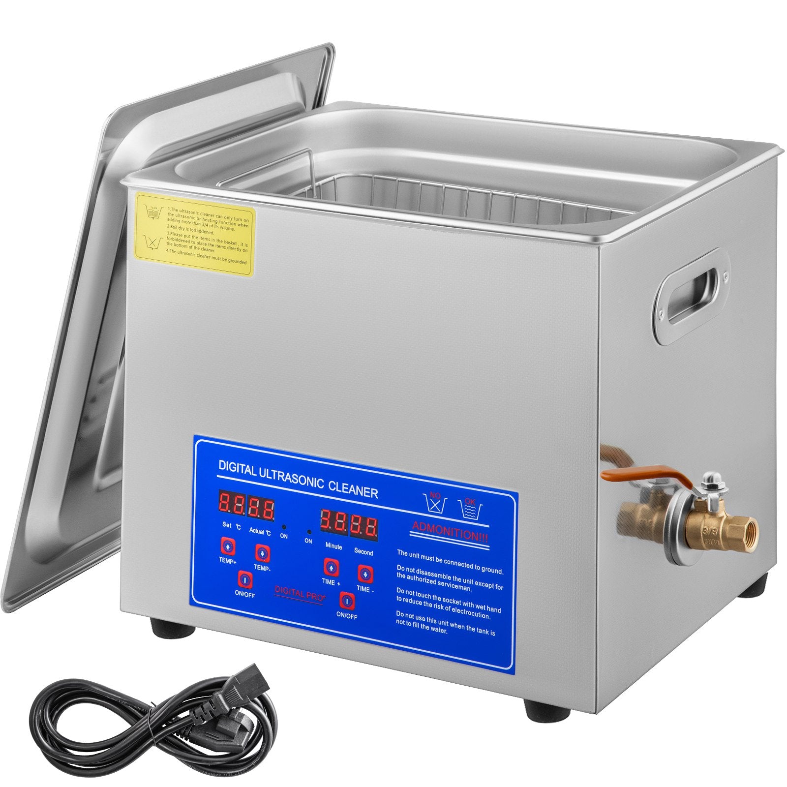 10L Ultrasonic Cleaner for Jewelry, Glasses, Dentures & Small Parts - Professional Grade Stain & Grime Removal - Home & Commercial Use