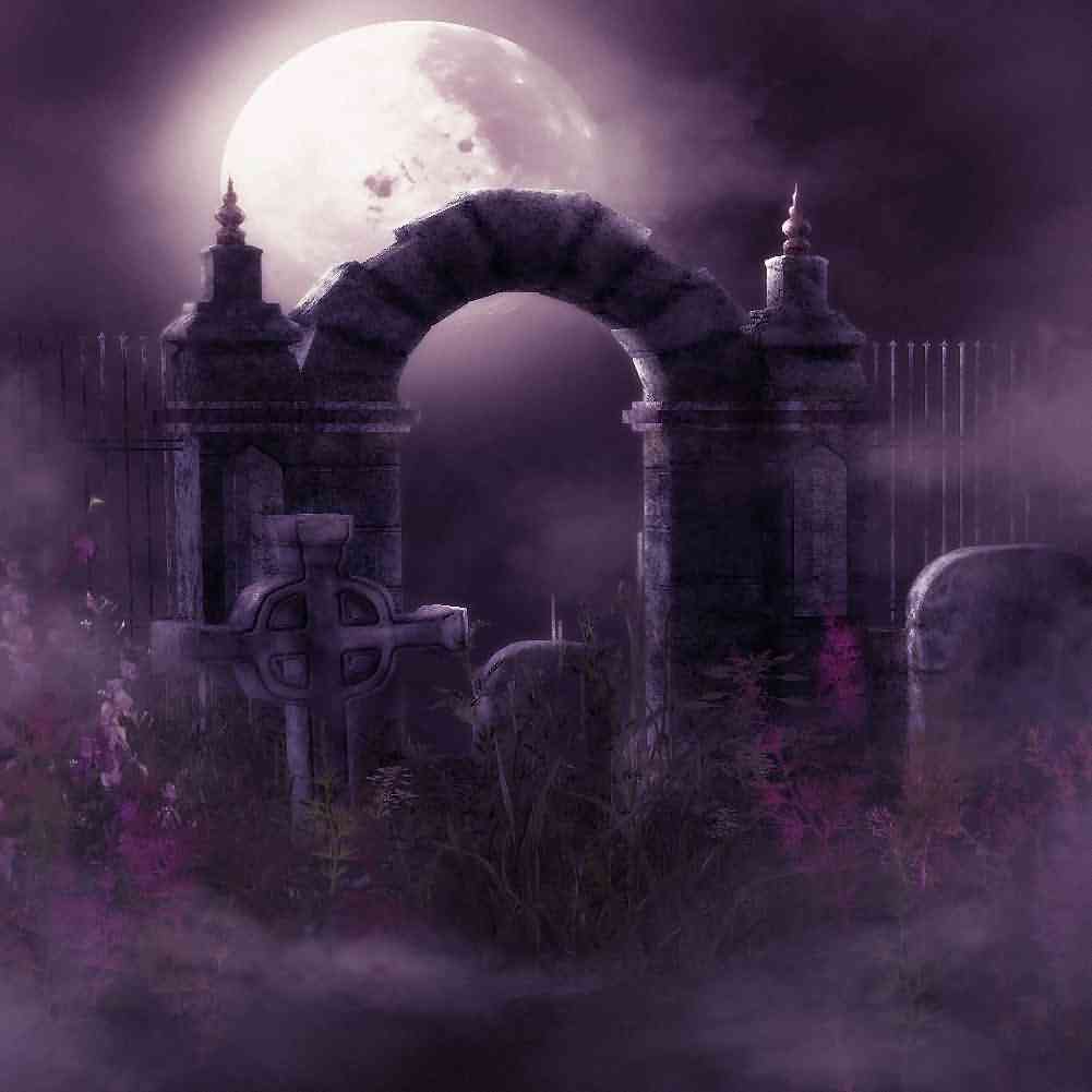 Haunted Grave 10x10ft Photography Backdrop for Outdoor Halloween Decor
