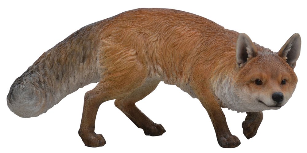 Prowling Fox Statue - Handcrafted Home Decor for Living Room, Office & Garden - Unique Animal Sculpture Gift by Hi-Line Gift Ltd
