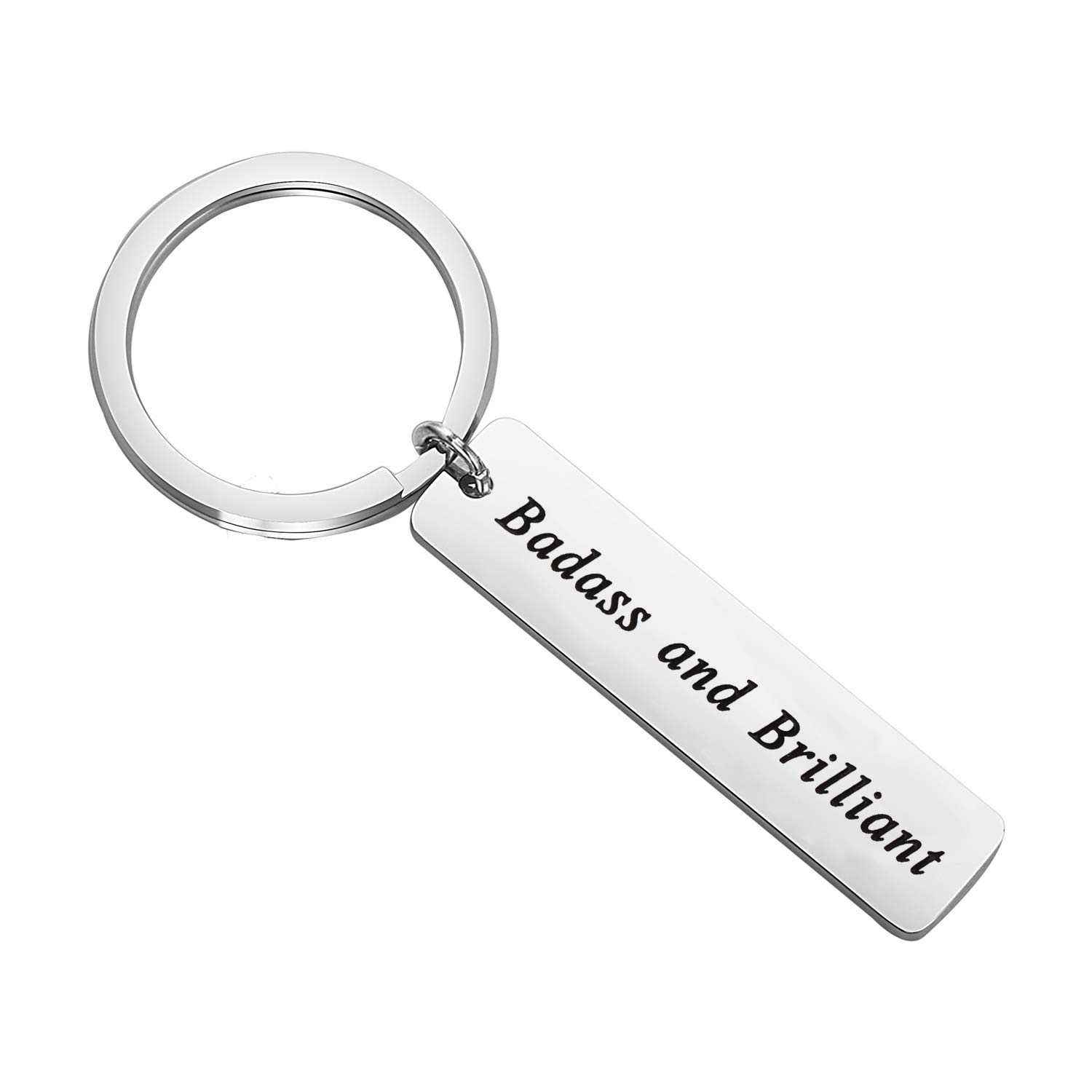 Badass & Brilliant Keychain Gift - Inspirational Keyring for Best Friend, Girlfriend, Mom - Unique Birthday Present for Women - Perfect for Everyday Carry, Gifting & Personal Motivation