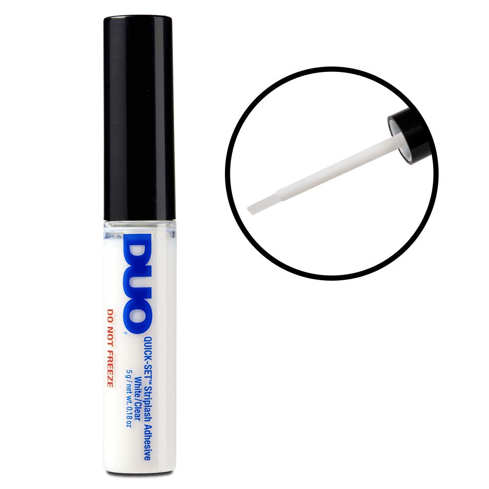 DUO Quick-Set Strip Lash Adhesive - White & Clear, Latex-Free, Waterproof, Long-Lasting Eyelash Glue (0.18 oz, 2-Pack) - Perfect for Daily Wear, Special Occasions & Sensitive Eyes