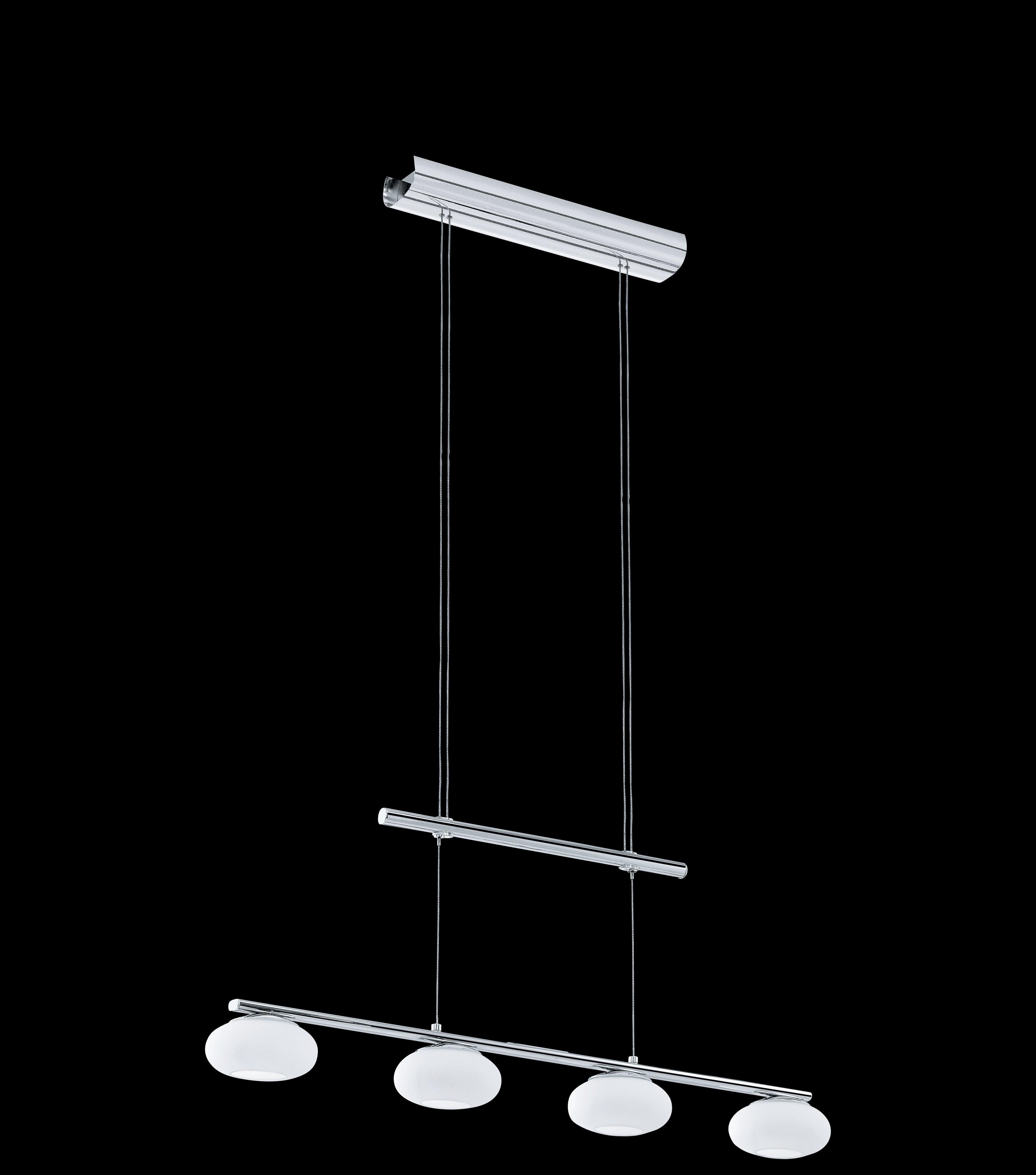 Eglo Aleandro 1 Chrome 4-Light LED Opal Glass Ceiling Pendant Light Fixture - Modern Dining Room & Kitchen Lighting for Home Decor