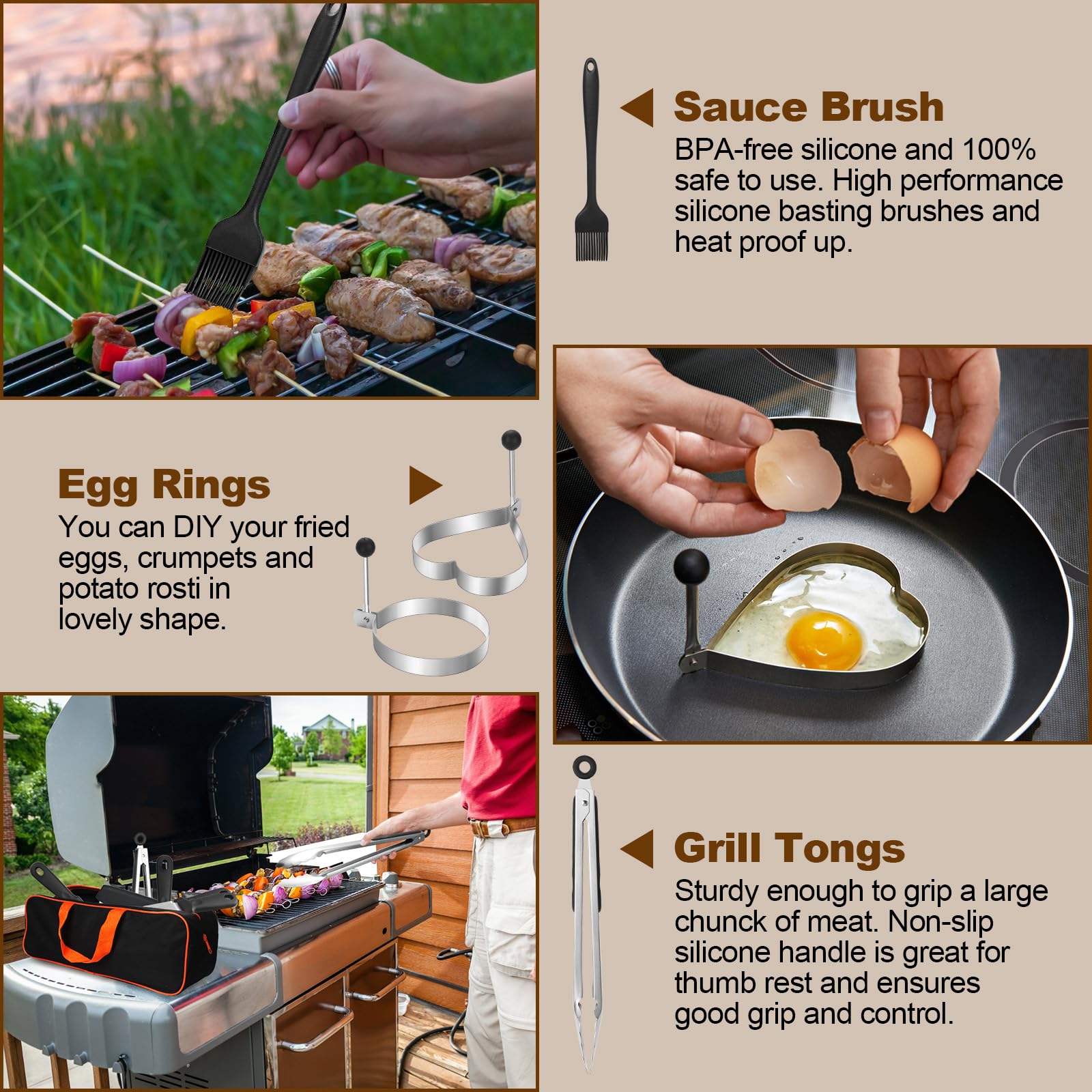 14-Piece Griddle Accessories Kit for Blackstone & Camp Chef - Heavy Duty Grill Spatula Set with XL Scrapers & Tools - Perfect for Outdoor Cooking, Backyard BBQs & Camping Trips
