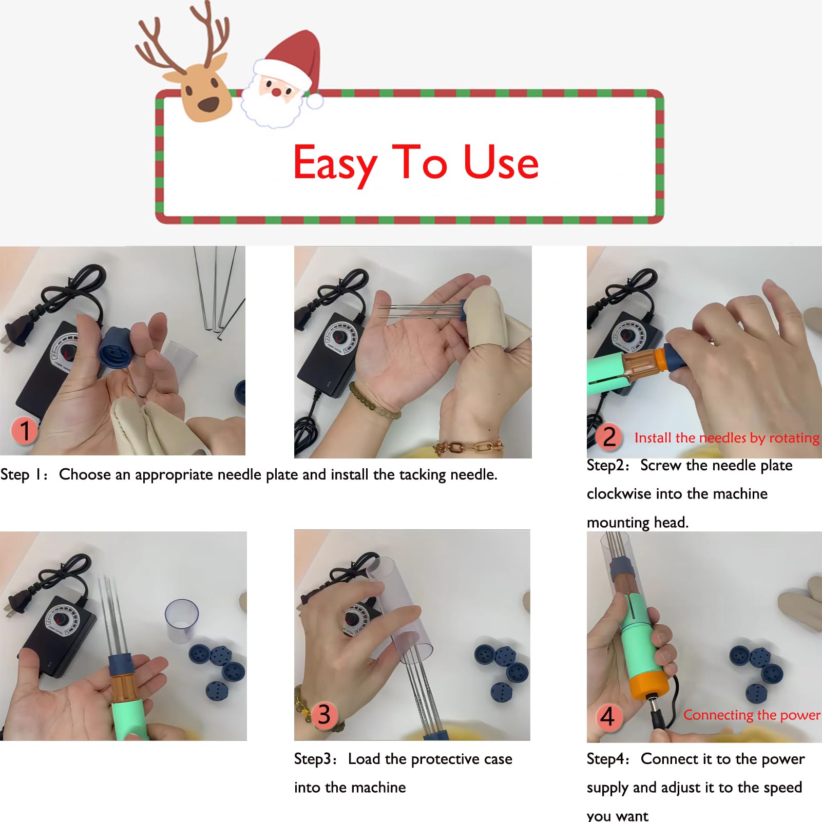 Electric Needle Felting Machine with 1-7 Needles & Variable Speed Control - Fast & Easy DIY Wool Felting Tool for Crafting, Scarf Making & Home Decor Projects