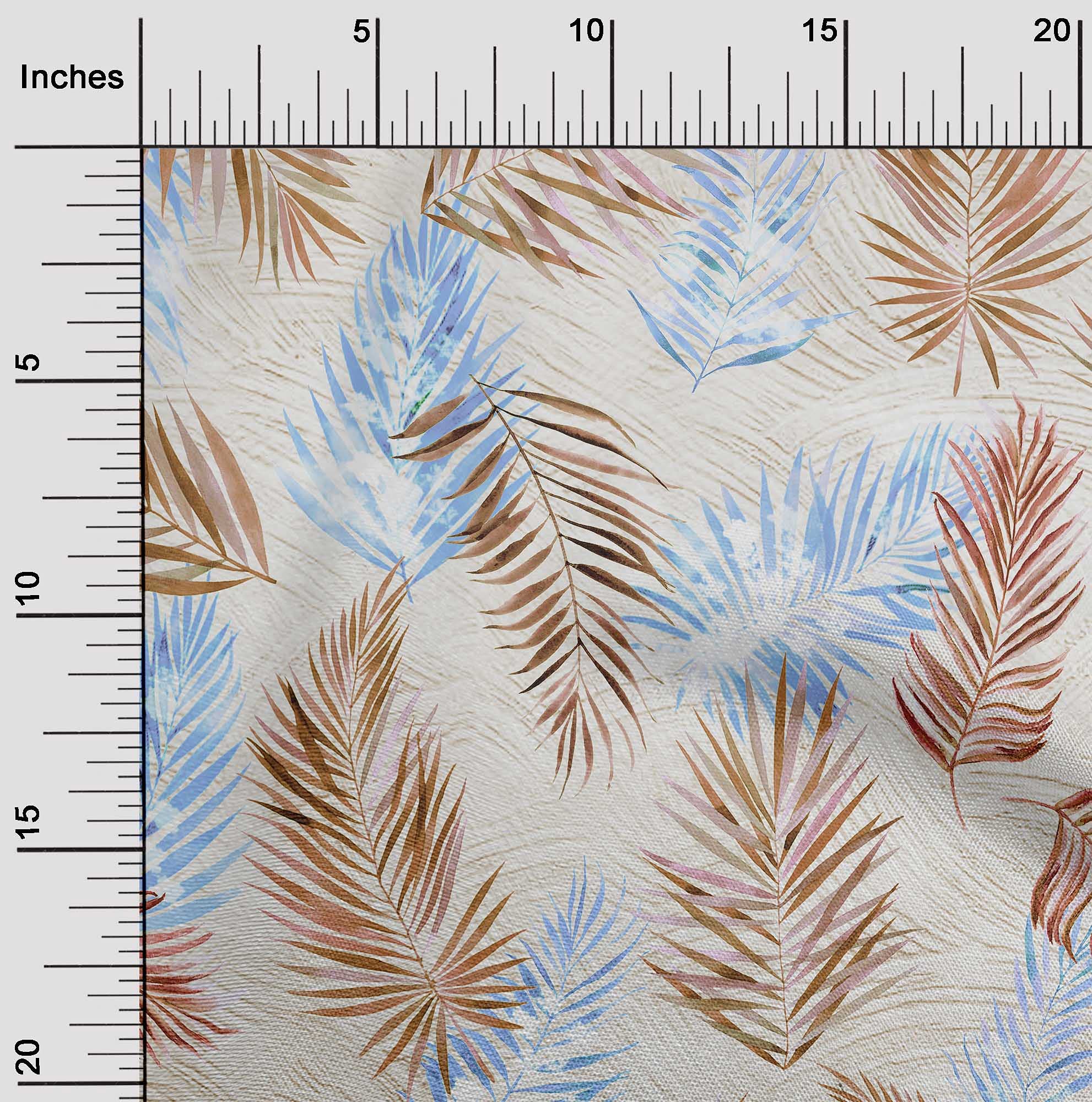 oneOone Cotton Cambric Brown Fabric with Tropical Leaf Print - 56 Inch Wide DIY Sewing Material for Clothing, Quilting & Home Decor | Premium Fabric by The Yard for Dressmaking, Crafts & Tropical-Themed Projects