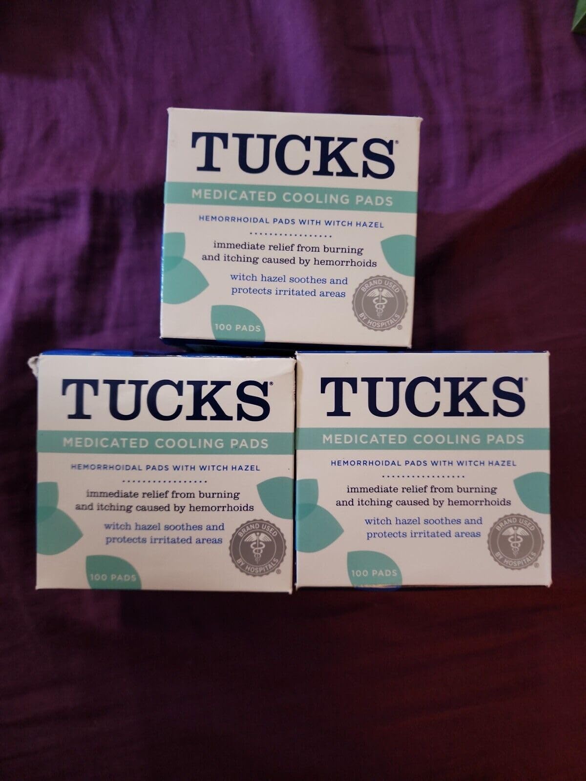 Tucks Medicated Cooling Pads for Hemorrhoid Relief - 300 Count (3 Packs of 100) - Soothing Witch Hazel & Aloe Vera - Postpartum Care & Post-Surgery Comfort