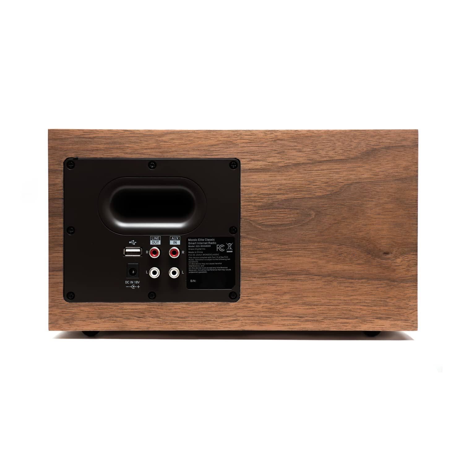 Grace Digital Mondo Elite Classic Smart Internet Radio with Bluetooth, Wi-Fi & Qi Wireless Fast Charger - 7-Day Alarm Clock, No Microphone (Walnut) - Perfect for Bedroom, Office and Kitchen Use
