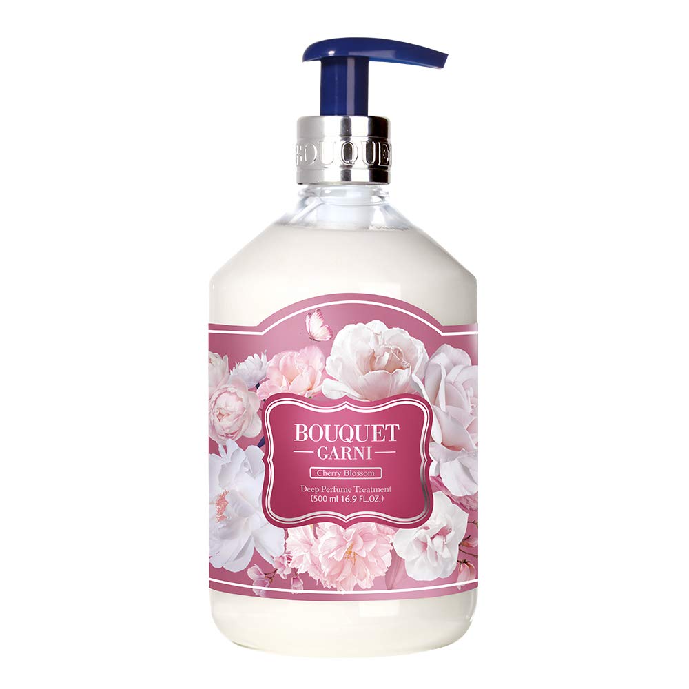 BOUQUET GARNI Cherry Blossom Hair Conditioner - 16.9 Fl Oz Natural Argan Oil & Protein Treatment for Soft, Soothing Scalp Care - Long Lasting Fragrance, Sulfate-Free Formula - Perfect for Dry, Damaged Hair & Daily Hydration