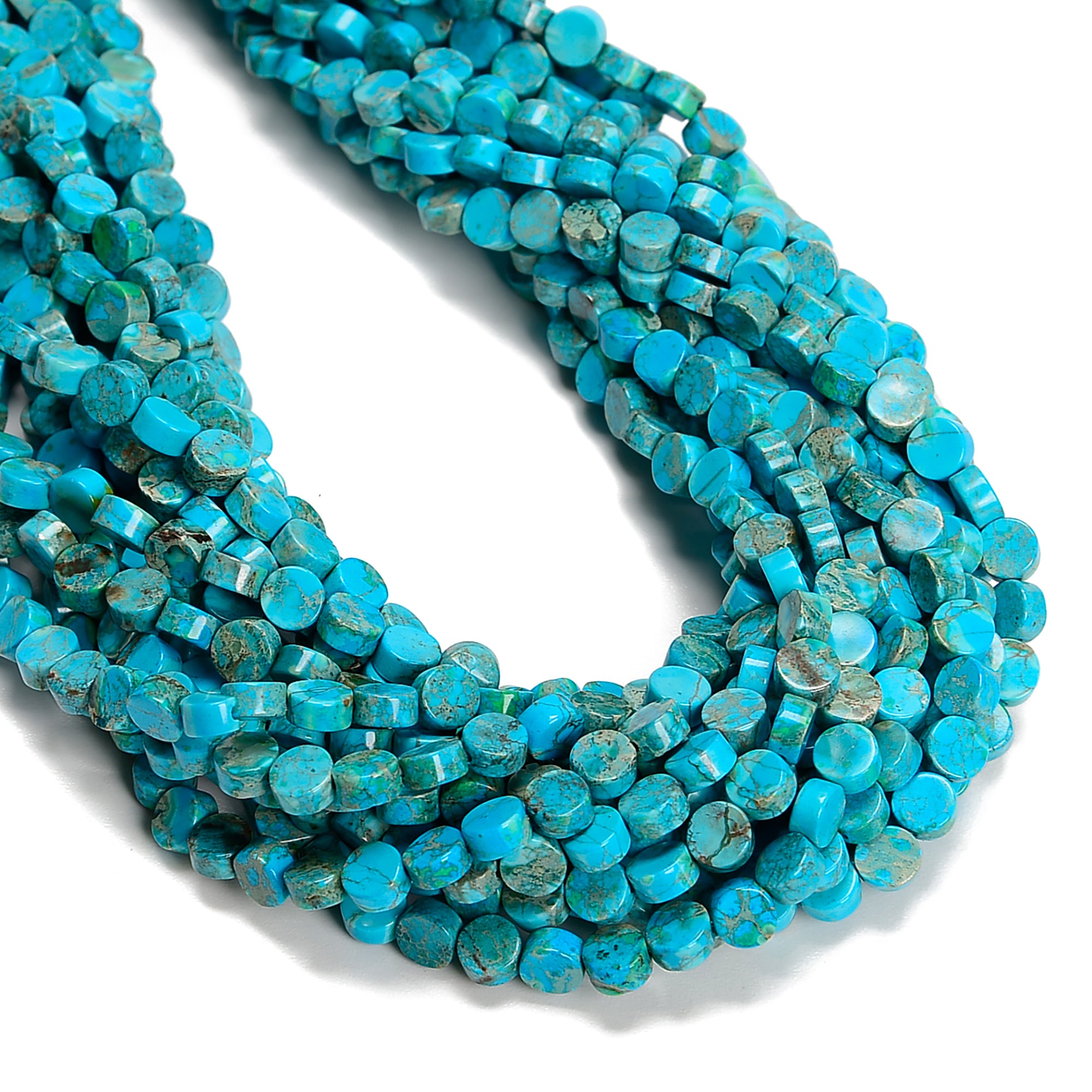 Blue Sea Sediment Jasper 6mm Flat Coin Beads - 15.5 Inch Strand for Jewelry Making, DIY Bracelets & Necklaces - Healing Crystal Beads for Meditation & Spiritual Crafts
