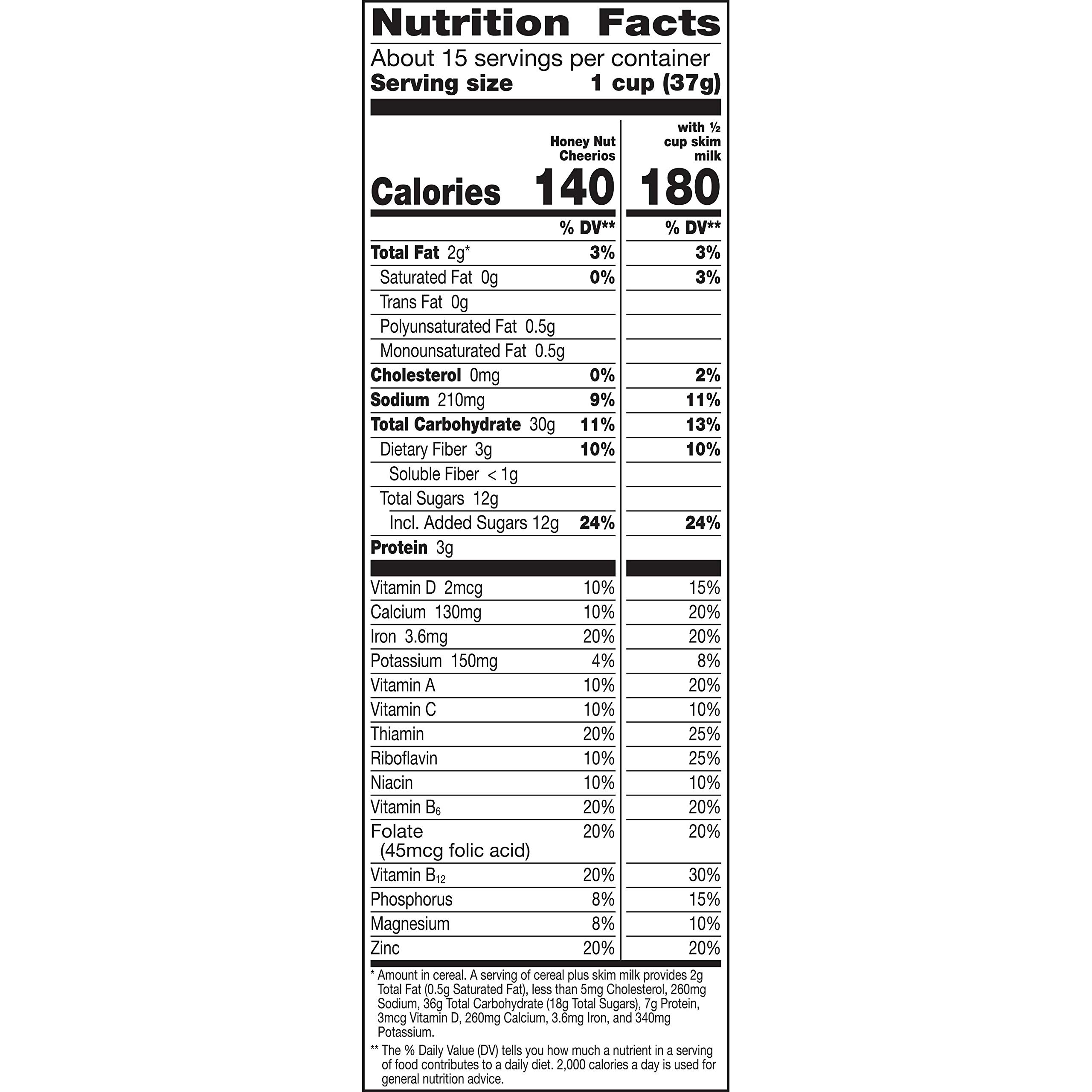 Honey Nut Cheerios Gluten-Free Breakfast Cereal - 19.5 oz (Pack of 12) | Whole Grain Oats with Real Honey | Family Size Bulk Box | Perfect for School Lunches, Office Snacks & Quick Breakfasts
