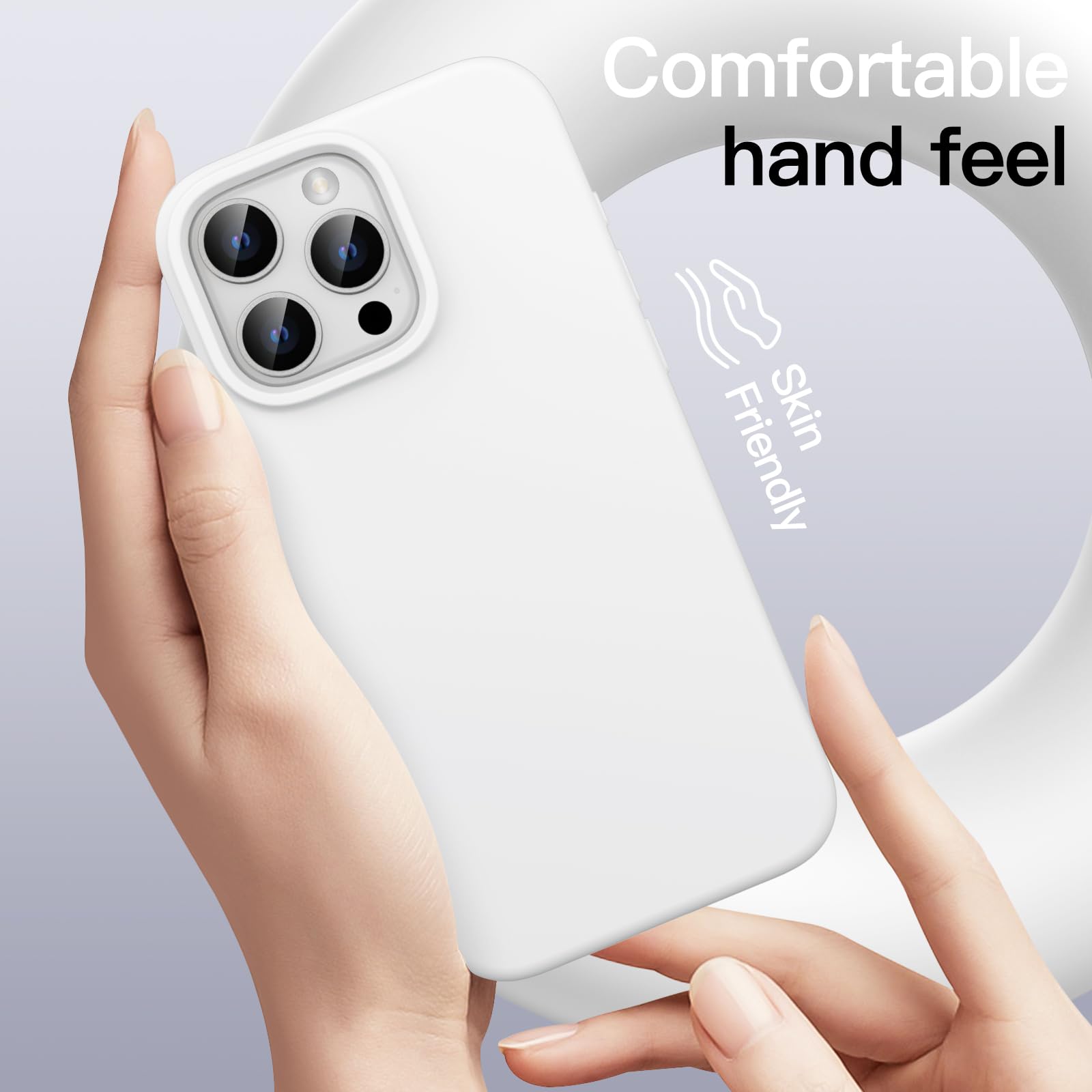 JETech Liquid Silicone Case for iPhone 16 Pro 6.3-Inch - Ultra Slim Soft Touch Shockproof Protective Phone Cover with Microfiber Lining | Anti-Scratch & Drop Protection | Perfect for Work, Travel & Everyday Use (White)