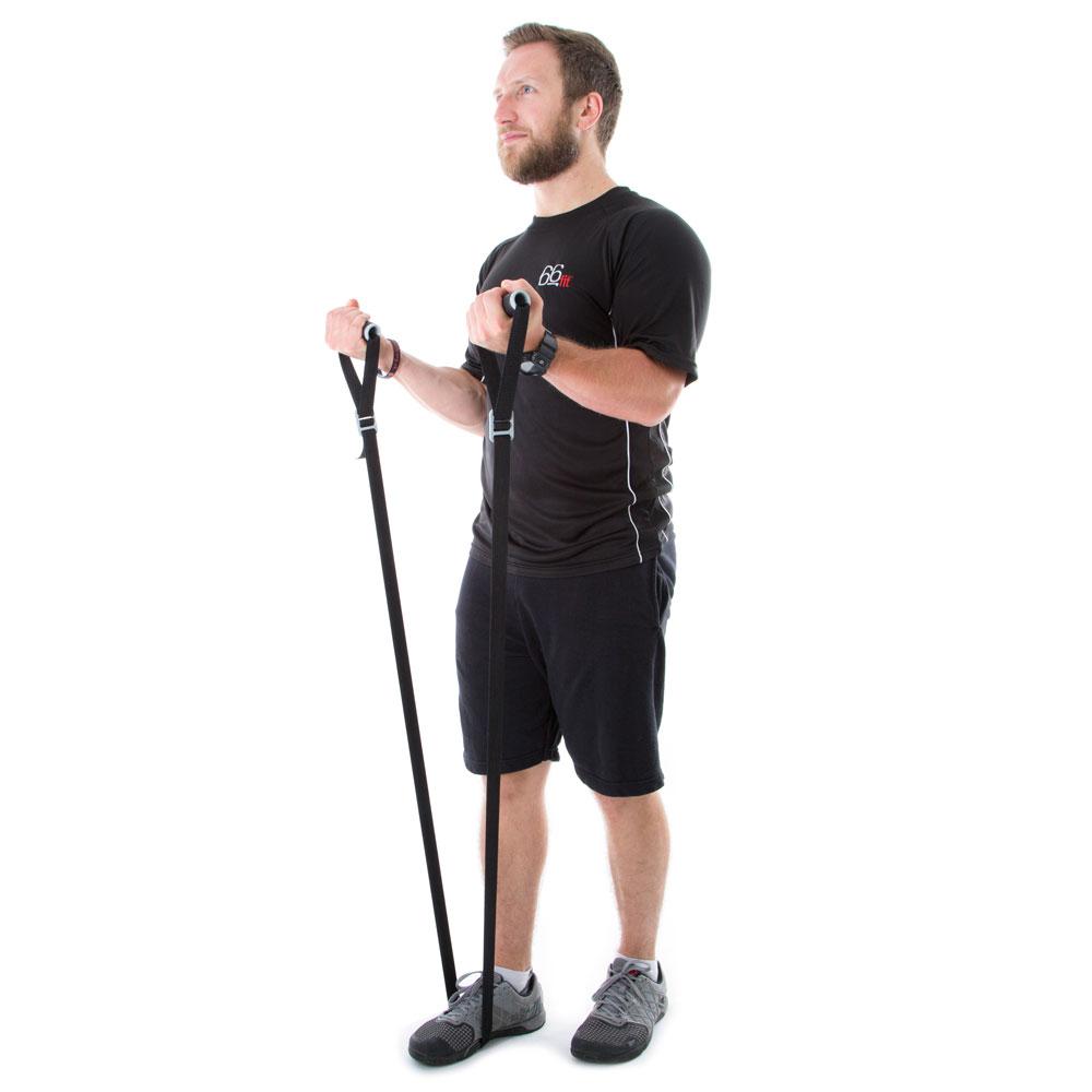 66Fit Multi Adjustable Exercise Band Set - 5 Resistance Levels for Home Workouts, Strength Training, Yoga & Physical Therapy - Perfect for Gym, Travel & Rehabilitation