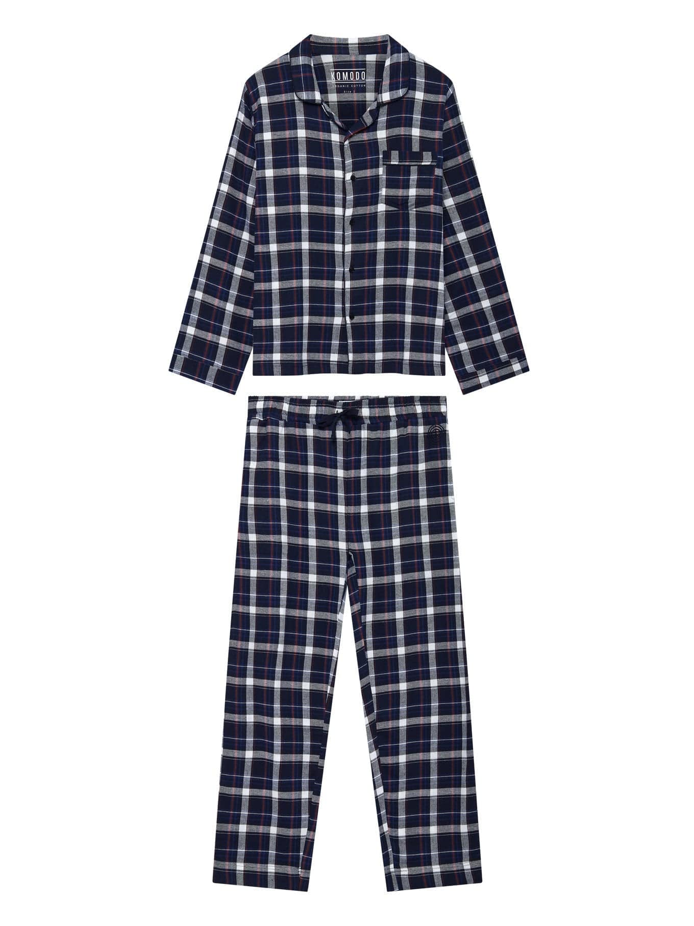 Jim Jam Men's Organic Cotton Pajama Set - Soft & Breathable Sleepwear for Men | Dark Navy | Perfect for Lounging, Sleeping & Relaxing at Home