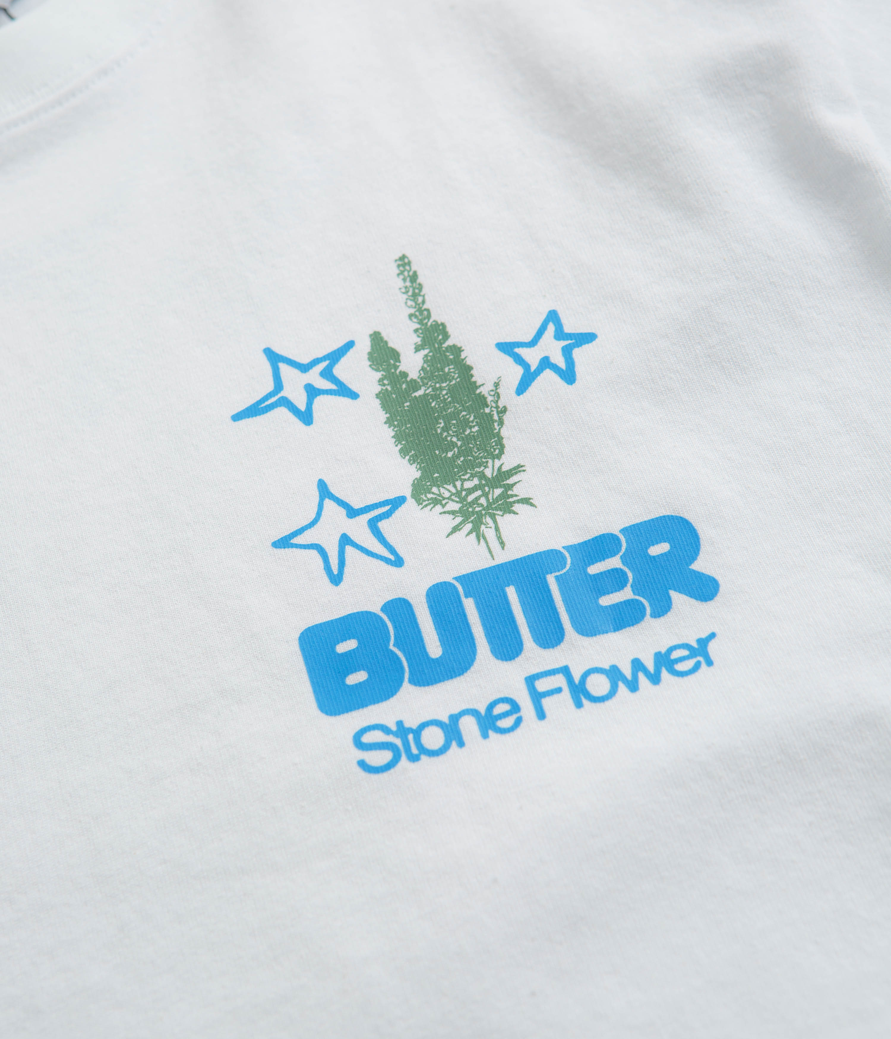 Butter Goods Stone Flower Graphic T-Shirt for Men & Women - White Cotton Tee - Casual Streetwear & Everyday Outfit Essential
