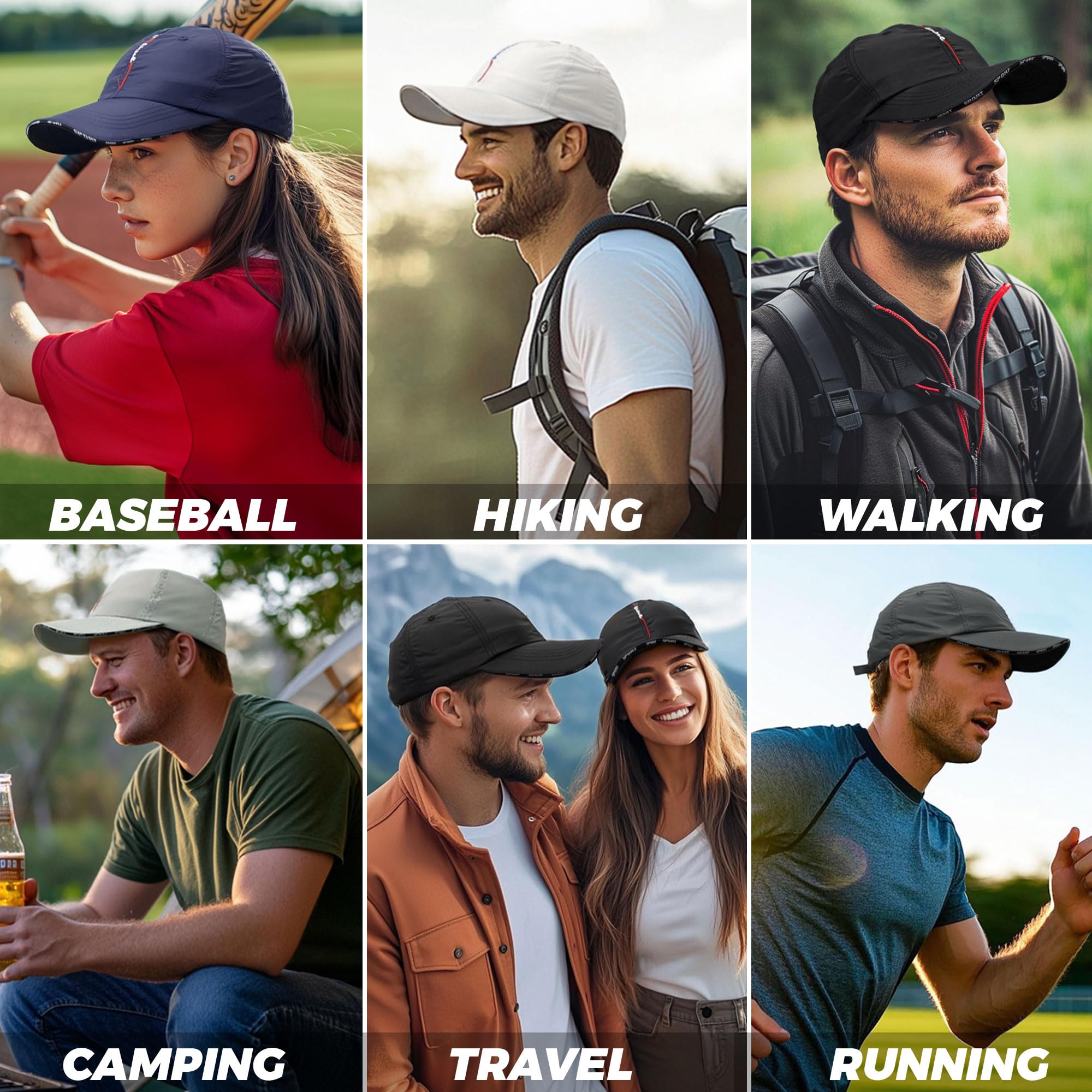 CLAPE UPF50+ Sun Protection Hat - Lightweight Waterproof & Breathable Outdoor Sports Cap for Men Women - Perfect for Hiking, Running, Fishing, and Beach Activities