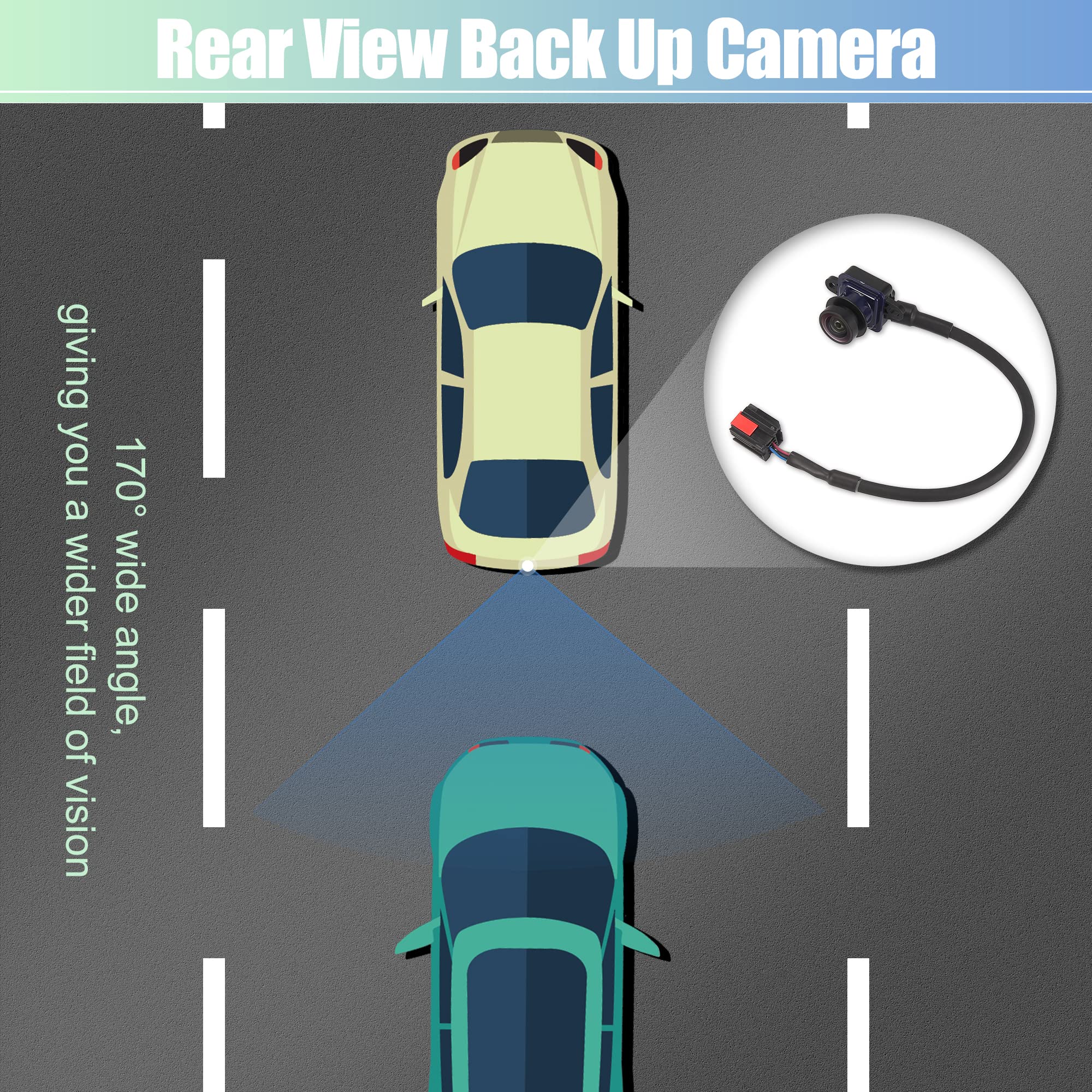X AUTOHAUX OEM Replacement Rear View Backup Camera (OE# 56054058AH) - Compatible with Chrysler 300 2011-2014 & Dodge Charger 2011-2015 - Parking Assist Reverse Camera for Enhanced Safety & Night Vision