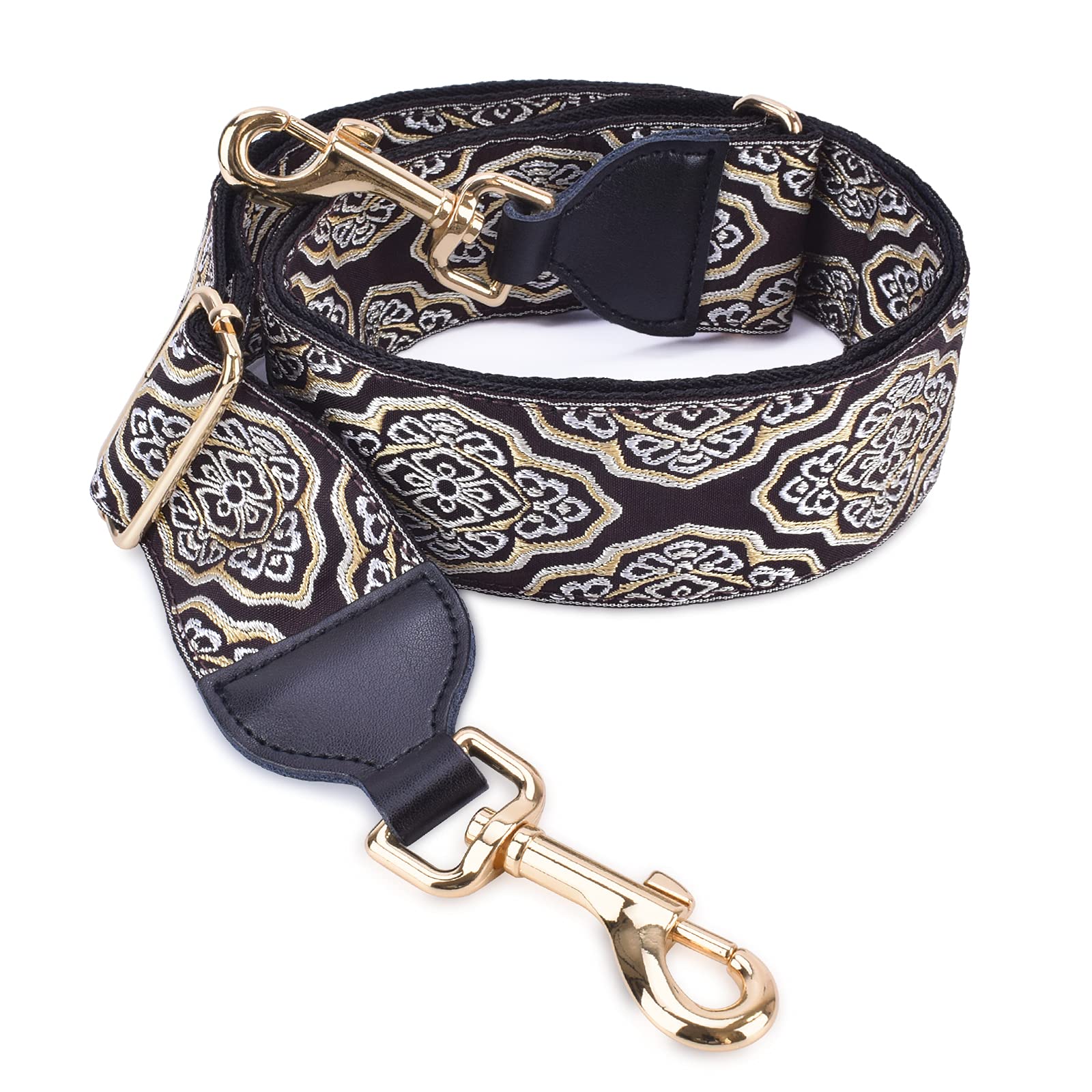CLOUDMUSIC Vintage Brown Diamond Banjo Strap - Adjustable Guitar Strap, Crossbody Purse Strap & Wide Handbag Shoulder Strap for Women & Girls | Perfect for Music Performances, Daily Use & Fashion Accessories