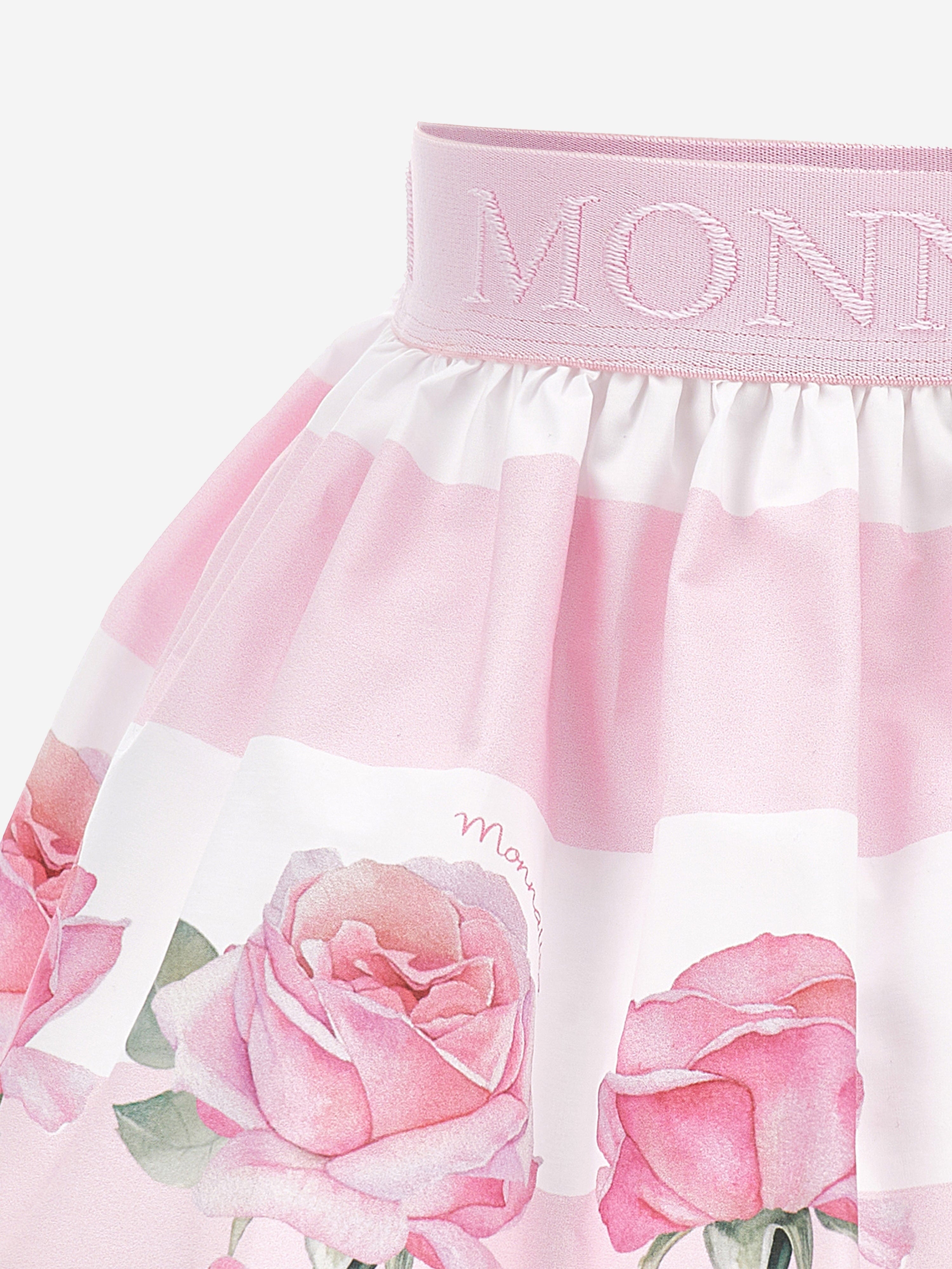 Pink Striped Rose Baby Girls Skirt - Cute & Comfortable Toddler Dress for Parties, Photos & Everyday Wear