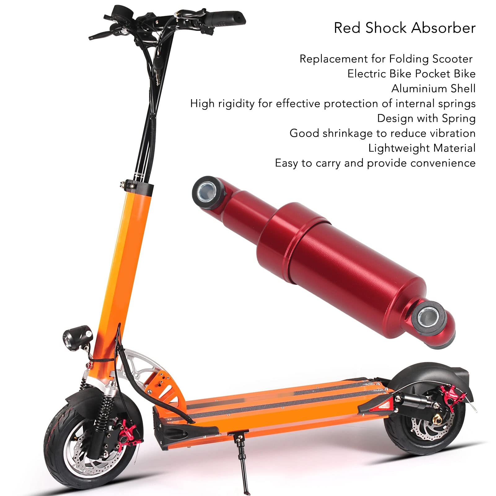 **Acouto 150mm 5.9in Rear Shock Absorber for Electric Bikes – 750LBS Aluminum Alloy Shock Absorber (Red) – Replacement for Folding Scooters & Pocket Bikes – Perfect for Off-Road & Urban Commuting**
