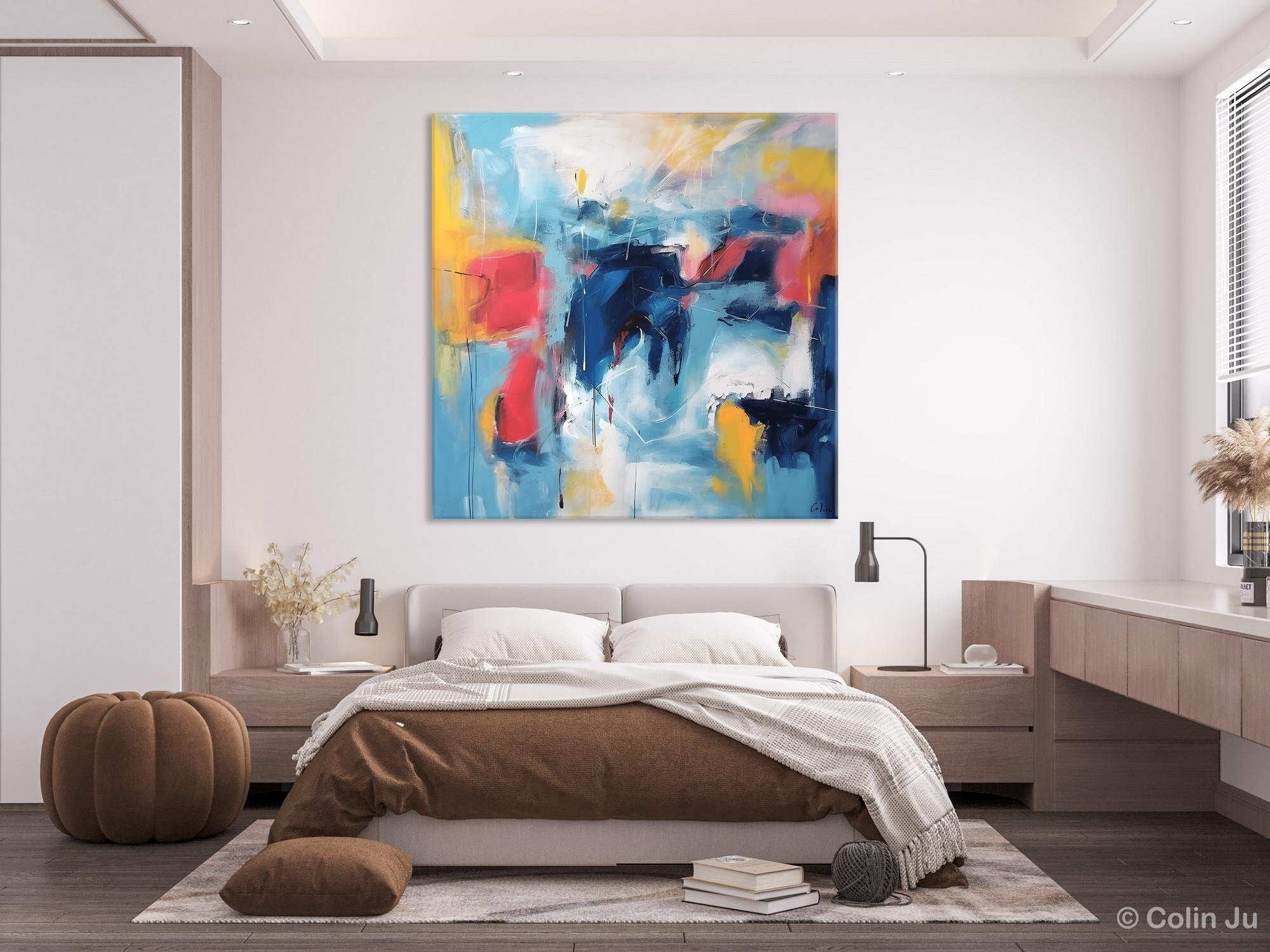 Abstract Paintings for Bedroom Wall Decor | Original Modern Canvas Art | Large Contemporary Acrylic Artwork | Buy Handmade Paintings Online | Perfect for Living Room, Office & Home Interior Design