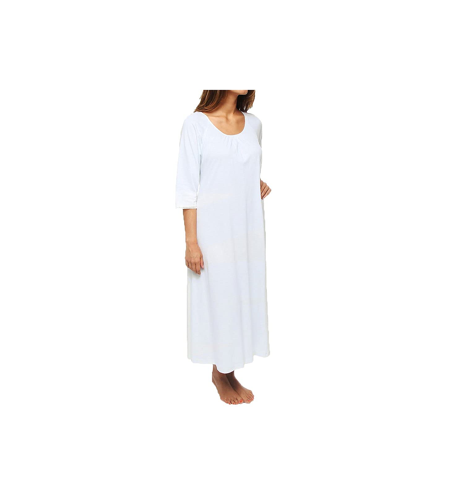 Lacy Jersey Long Sleeve Nightgown for Women - Soft Comfortable Sleepwear for Relaxing at Home or Romantic Evenings