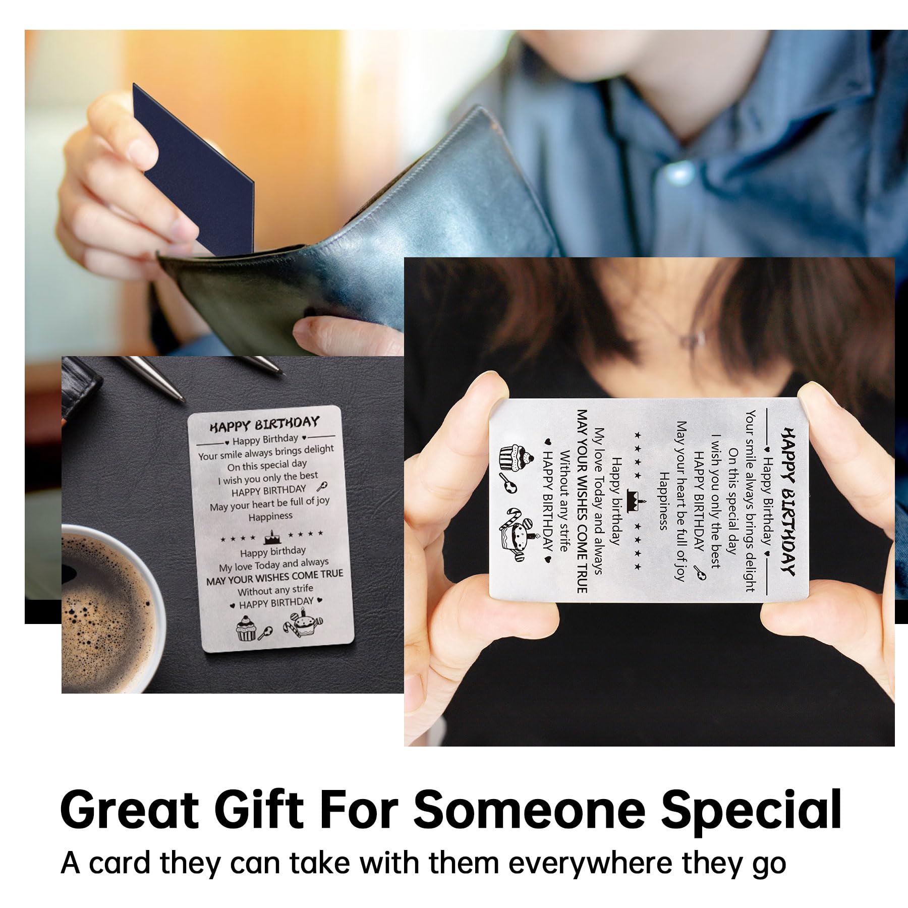 Personalized Engraved Stainless Steel Birthday Card Wallet Insert - Unique Gift for Him, Her, Lovers & Friends | Thoughtful Present for Men & Women | Perfect for Birthdays, Anniversaries & Special Occasions