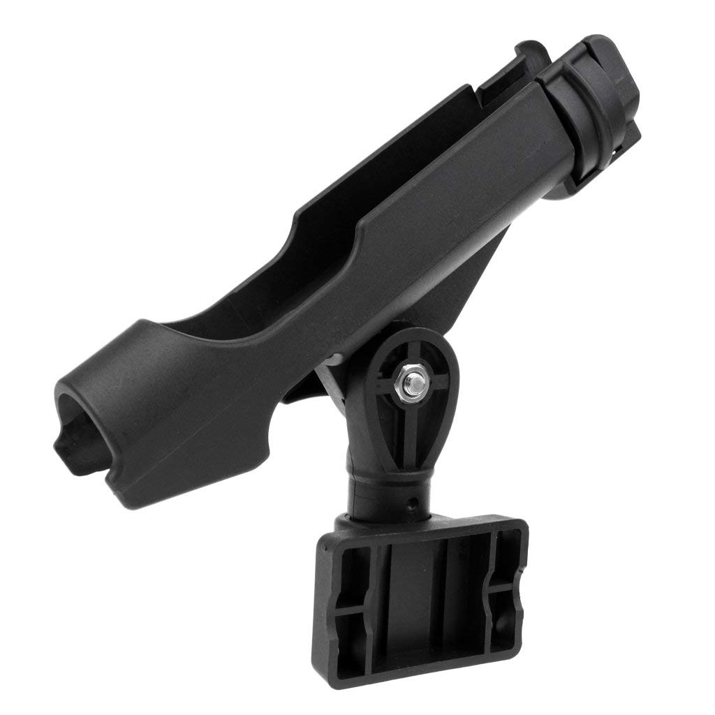 360° Adjustable Black Nylon Fishing Rod Holder for Kayak, Boat & Yacht - Side/Rail/Flush Mount Pole Support Bracket - Perfect for Saltwater & Freshwater Fishing Trips