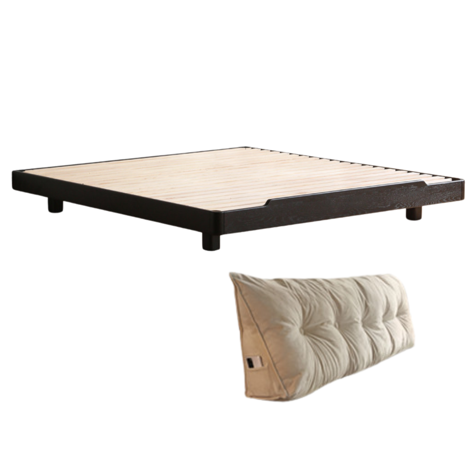 Oak Solid Wood Floating Platform Bed - Modern Minimalist American Light Bed Frame, No Headboard - Perfect for Small Bedrooms & Contemporary Home Decor