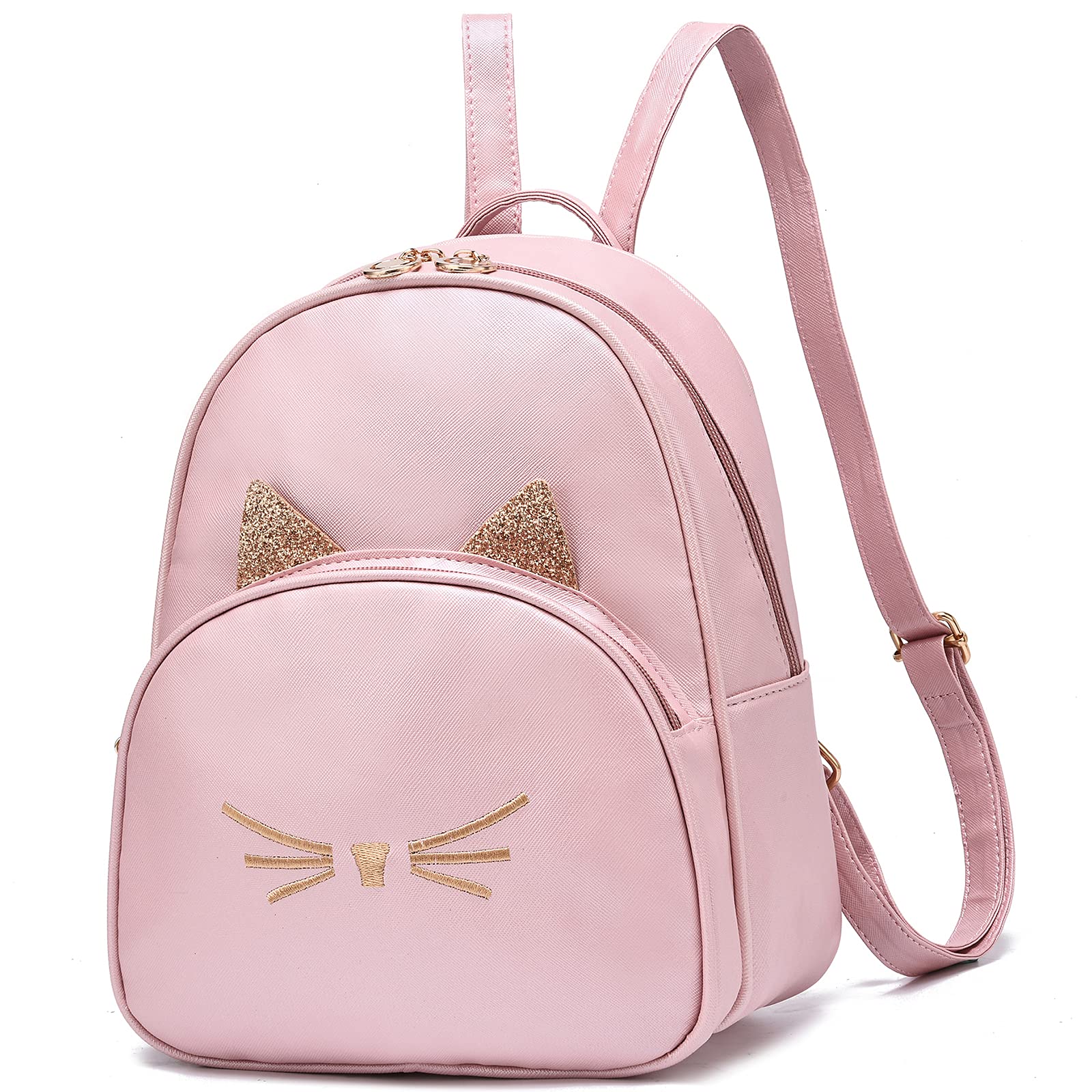 Women's Mini PU Leather Backpack with Cat Print - Stylish Shoulder Purse for Daily Use