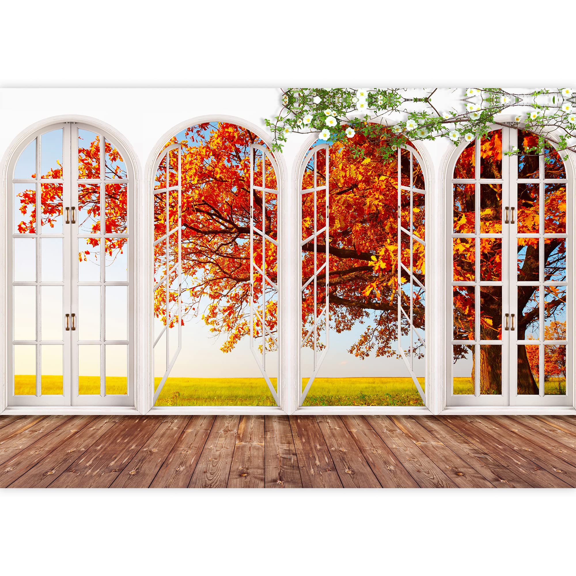 French Window Design Removable Wallpaper - Peel and Stick Wall Murals for Bedroom (66x96 inches) | Perfect for Home Decor, Nursery, Living Room & Office Spaces