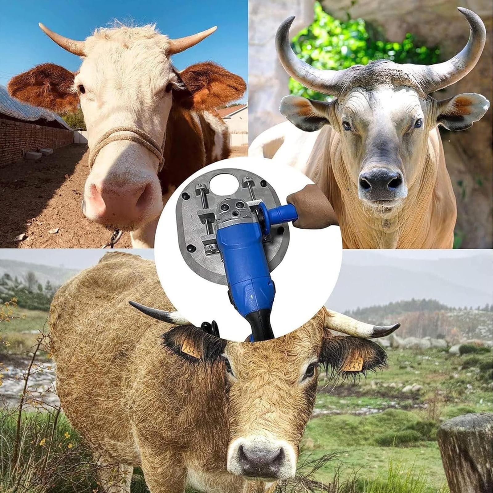 8800 RPM 1900W Electric Cow Dehorner - Professional Cattle Horn Trimmer for Adult Cows, Calves, Lambs, Sheep & Goats | Heavy Duty Livestock Grooming Tool for Farms & Ranches