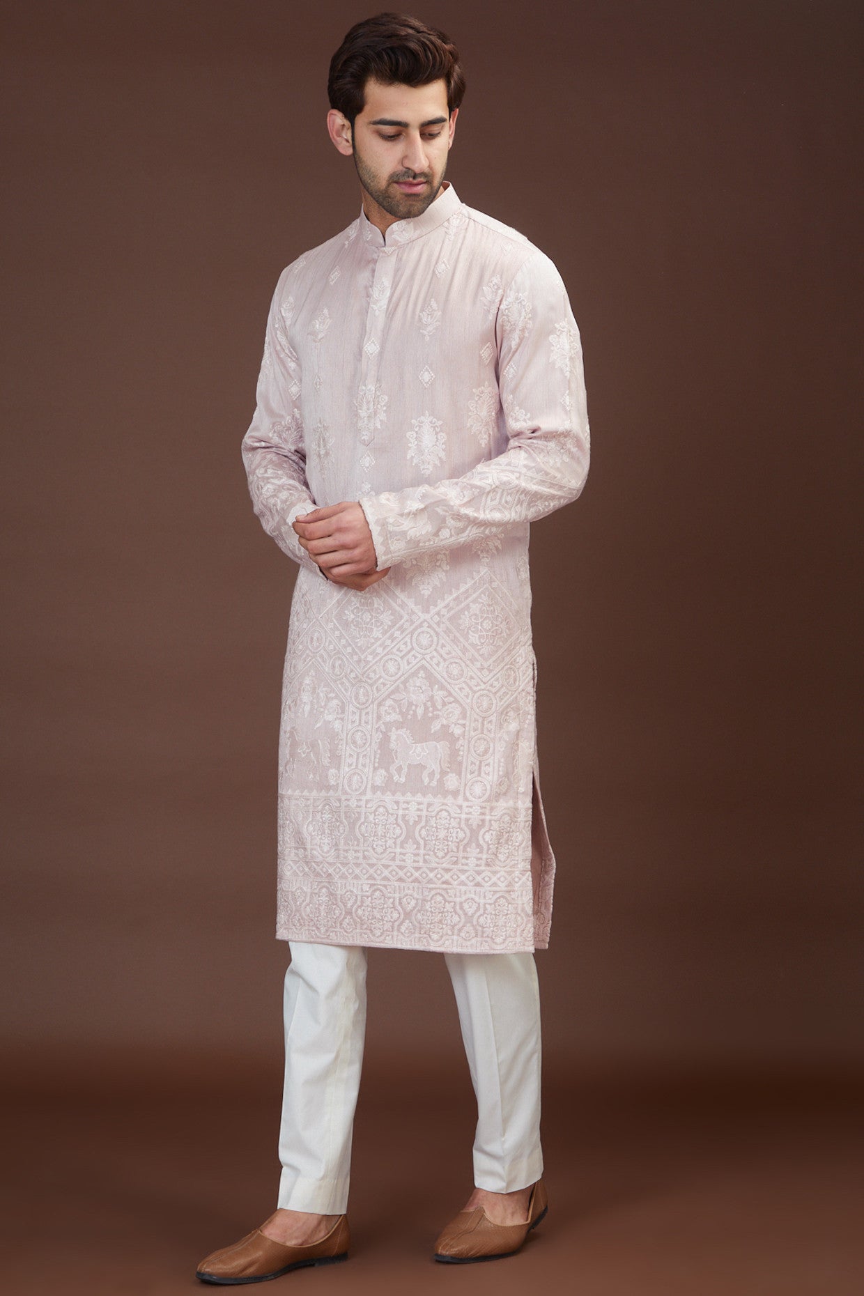Elegant Pink Chikankari Kurta for Women - Handcrafted Embroidered Cotton Tunic - Perfect for Festivals, Weddings & Casual Wear