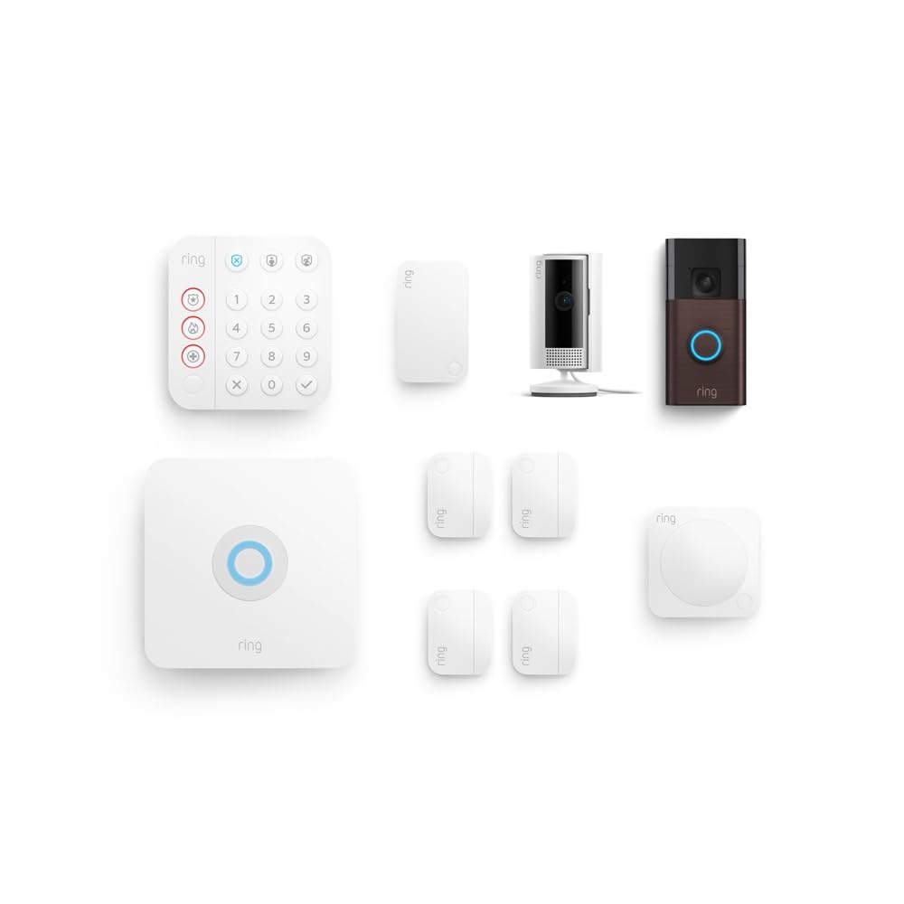 Smart Video Doorbell with Indoor Camera & Alarm System - Venetian Bronze & White - 8-Piece Home Security Kit for Front Door Monitoring & Smartphone Alerts