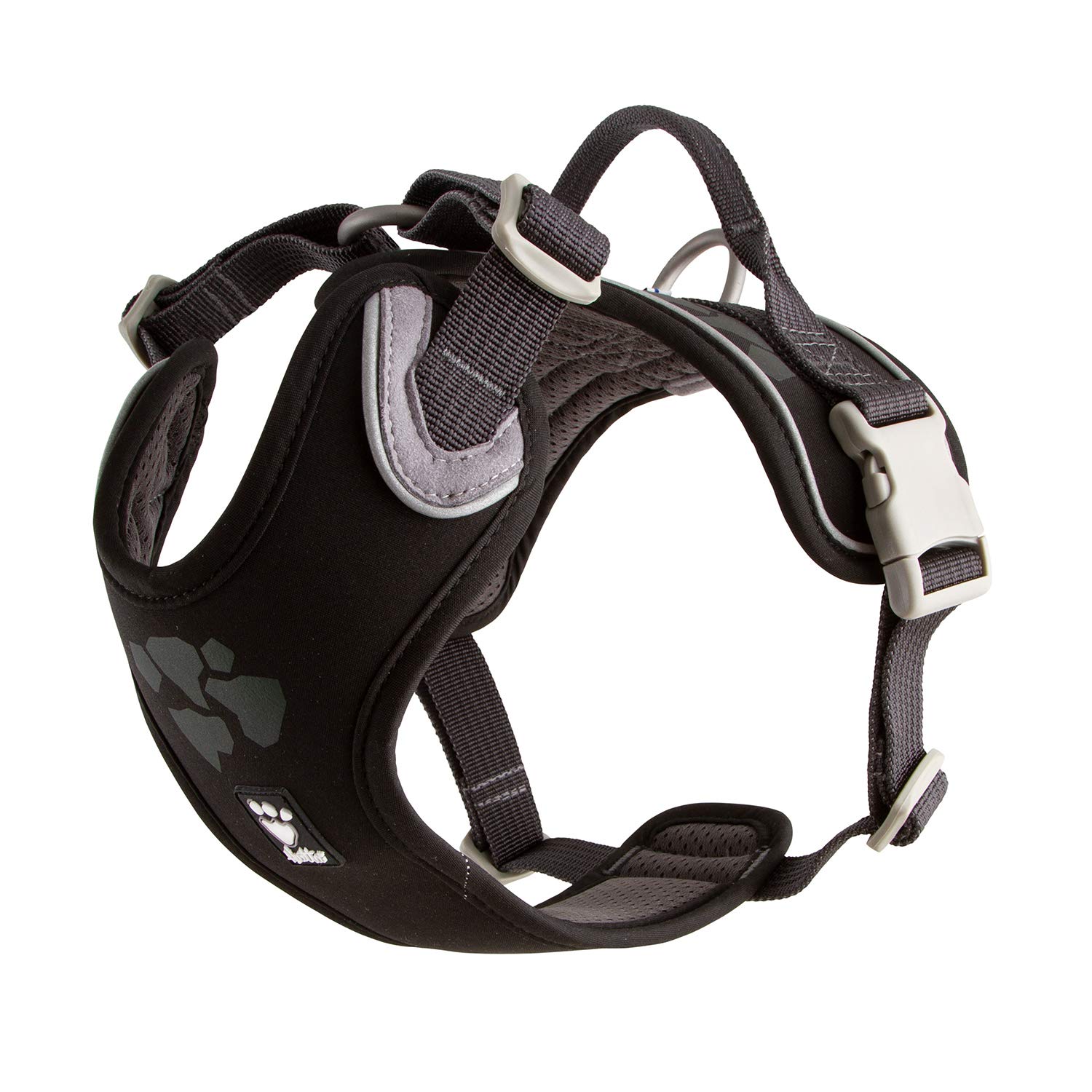Hurtta Weekend Warrior Dog Harness - Adjustable No-Pull Vest for Medium Dogs (16-18 inch Chest) - Durable Reflective Raven Black - Perfect for Hiking, Running & Outdoor Adventures