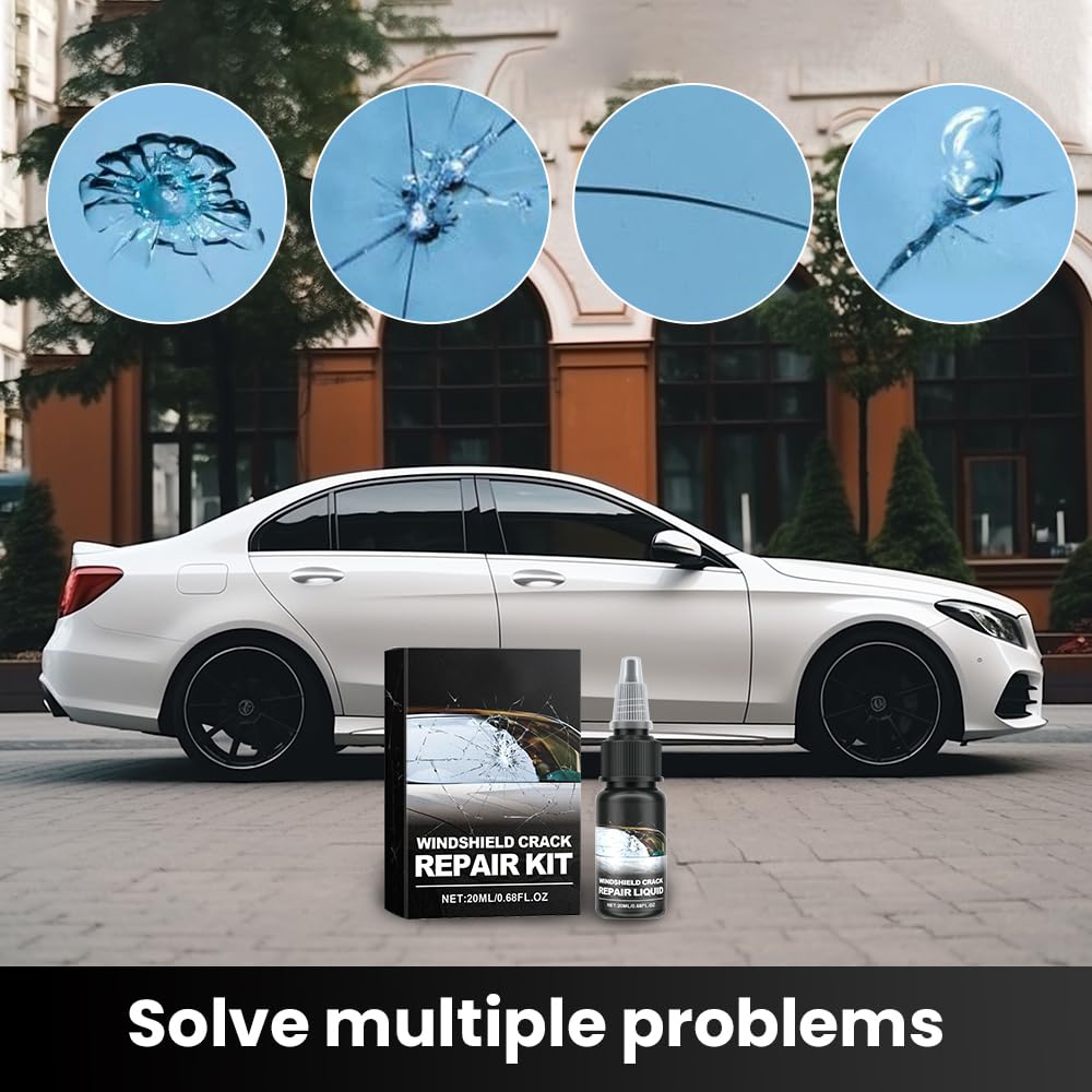 2024 Car Windshield Repair Kit - Professional Glass Crack & Chip Repair Fluid for Automotive Windscreen - Quick Fix for Chips, Cracks & Bullseyes - Perfect for DIY Car Maintenance & Roadside Emergencies (2-Pack)