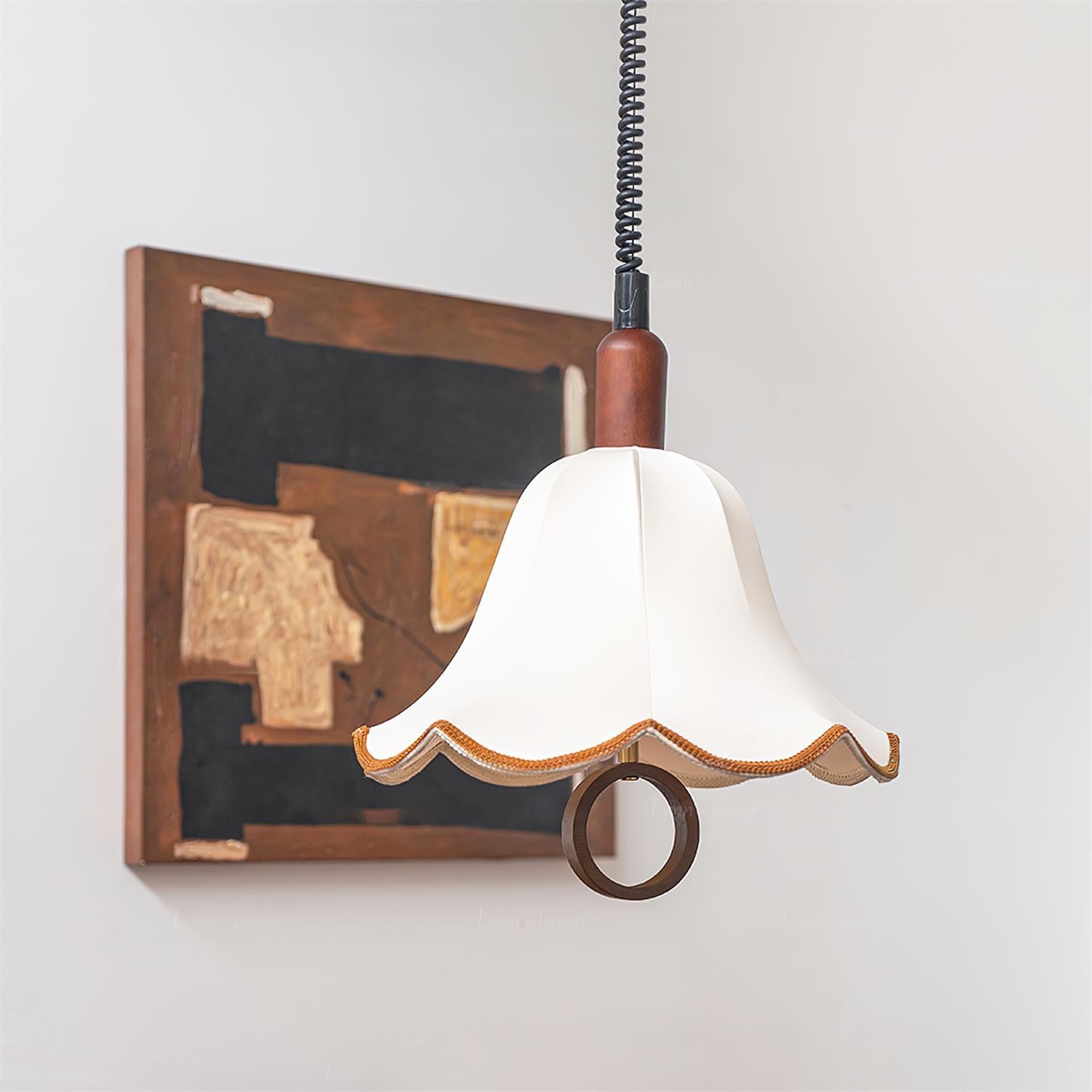 Eryn Fabric Pendant Light - Modern Handmade Hanging Lamp for Dining Room, Kitchen Island, Bedroom & Living Room Decor