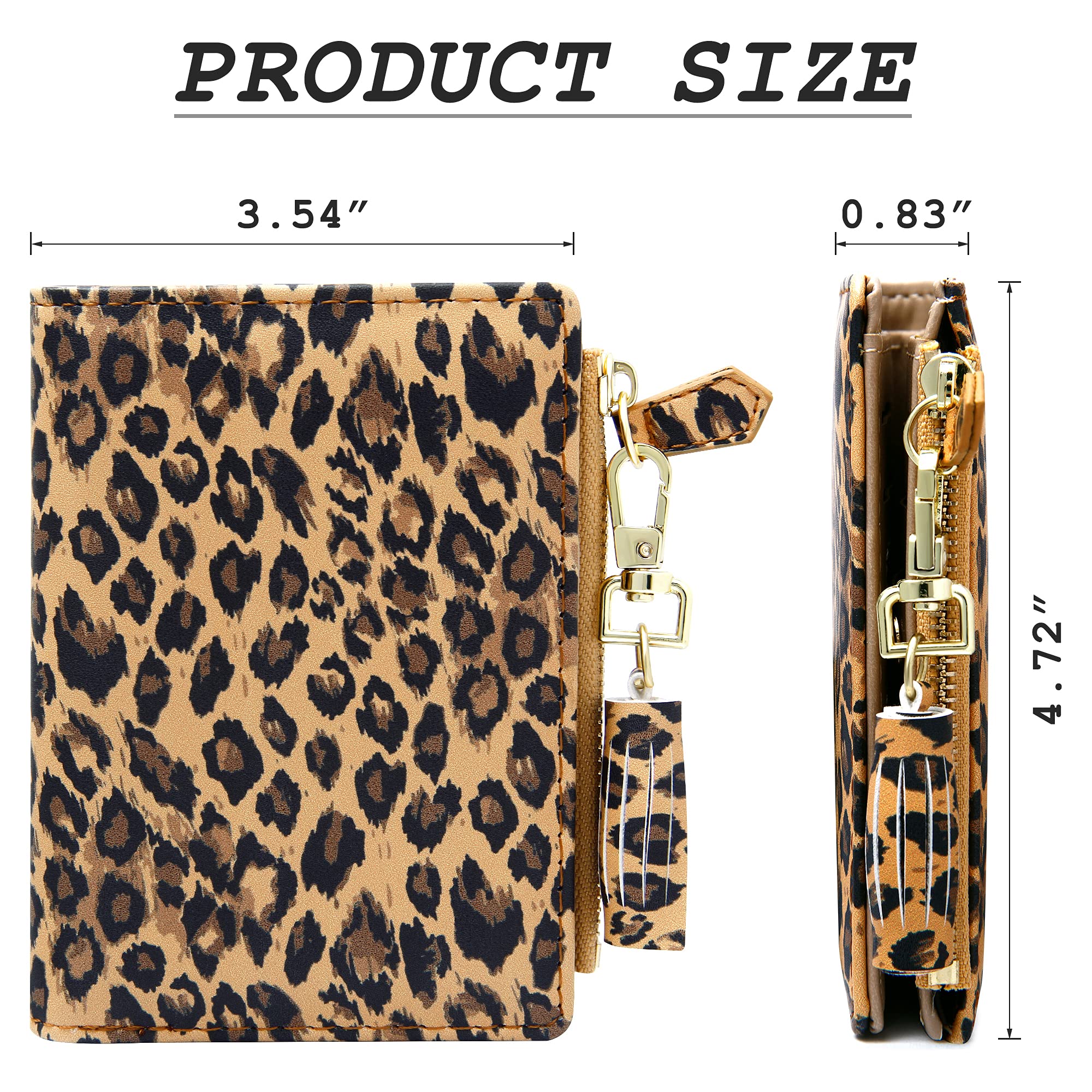 GEEAD Slim Bifold Wallet for Women with Zipper & ID Card Holder - Compact Coin Purse for Everyday Use, Travel, and Minimalist Style