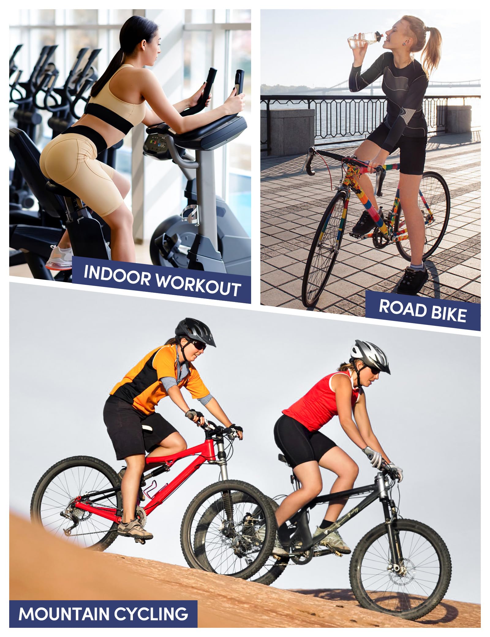 **IUGA Women's 4D Padded Bike Shorts - Breathable Cycling Shorts with Comfortable Padding & Pockets - Perfect for Mountain Biking, Road Cycling & Indoor Workouts**
